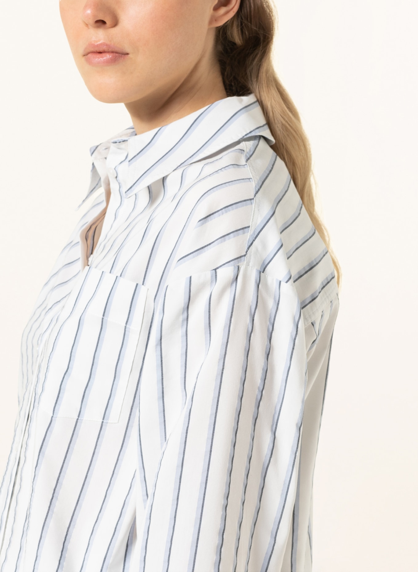 someday Shirt blouse ZAULA, Color: WHITE/ LIGHT BLUE/ DARK BLUE (Image 4)