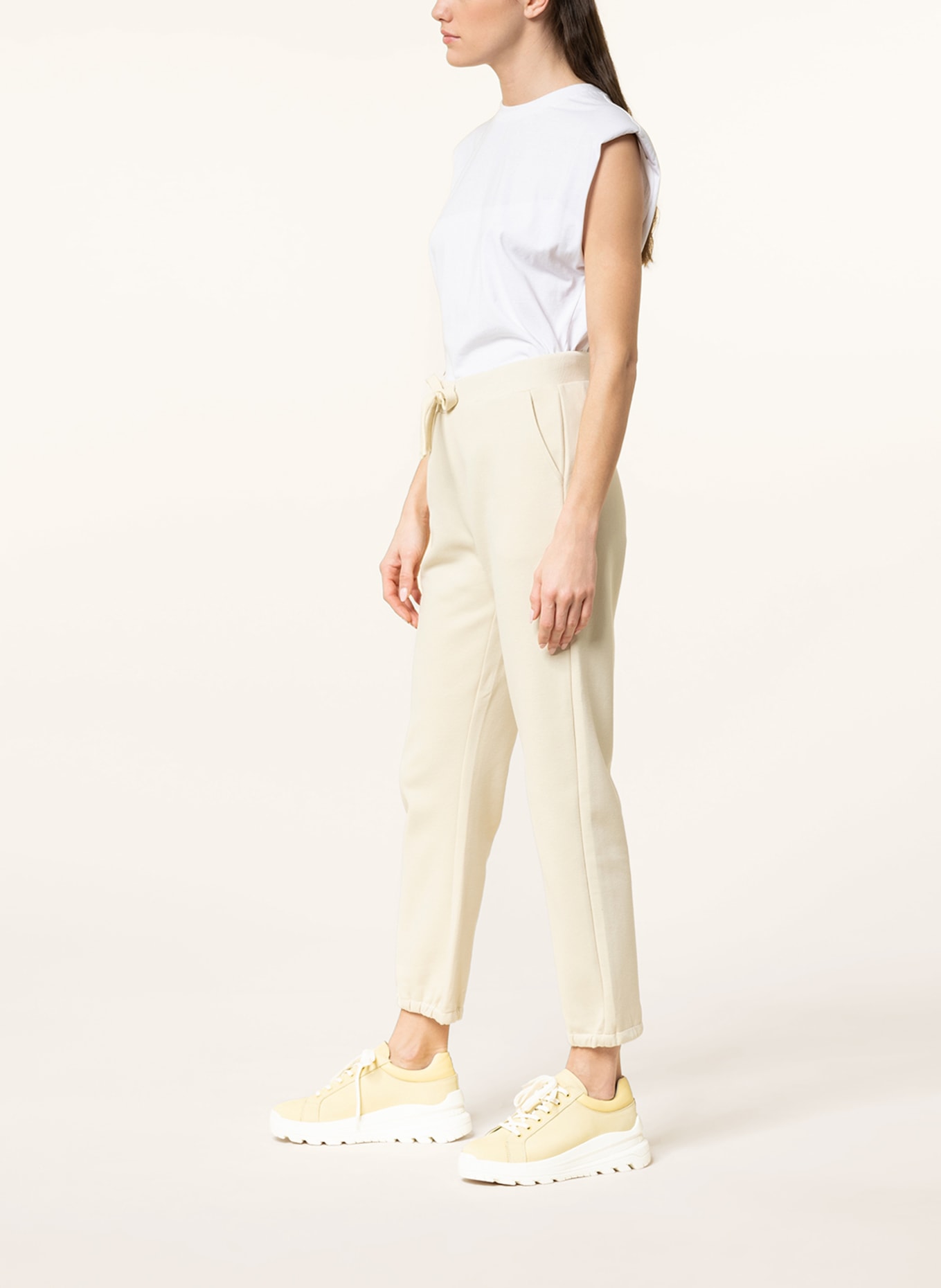 OPUS Spodnie MALOA w stylu dresowym , Kolor: KREMOWY (Obrazek 4)