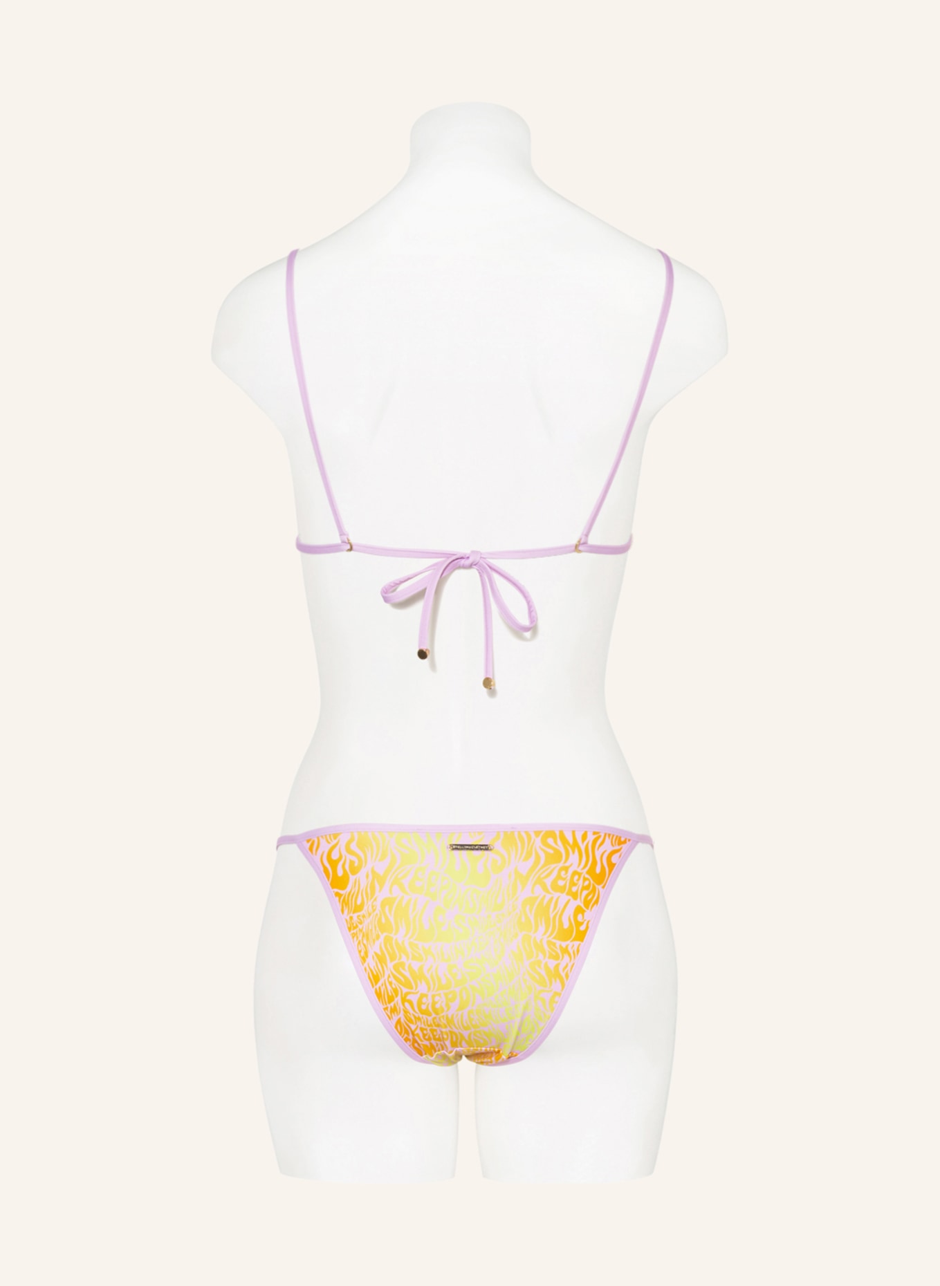 STELLA McCARTNEY SWIMWEAR Triangle bikini top SMILE, Color: PINK/ NEON YELLOW/ NEON ORANGE (Image 3)