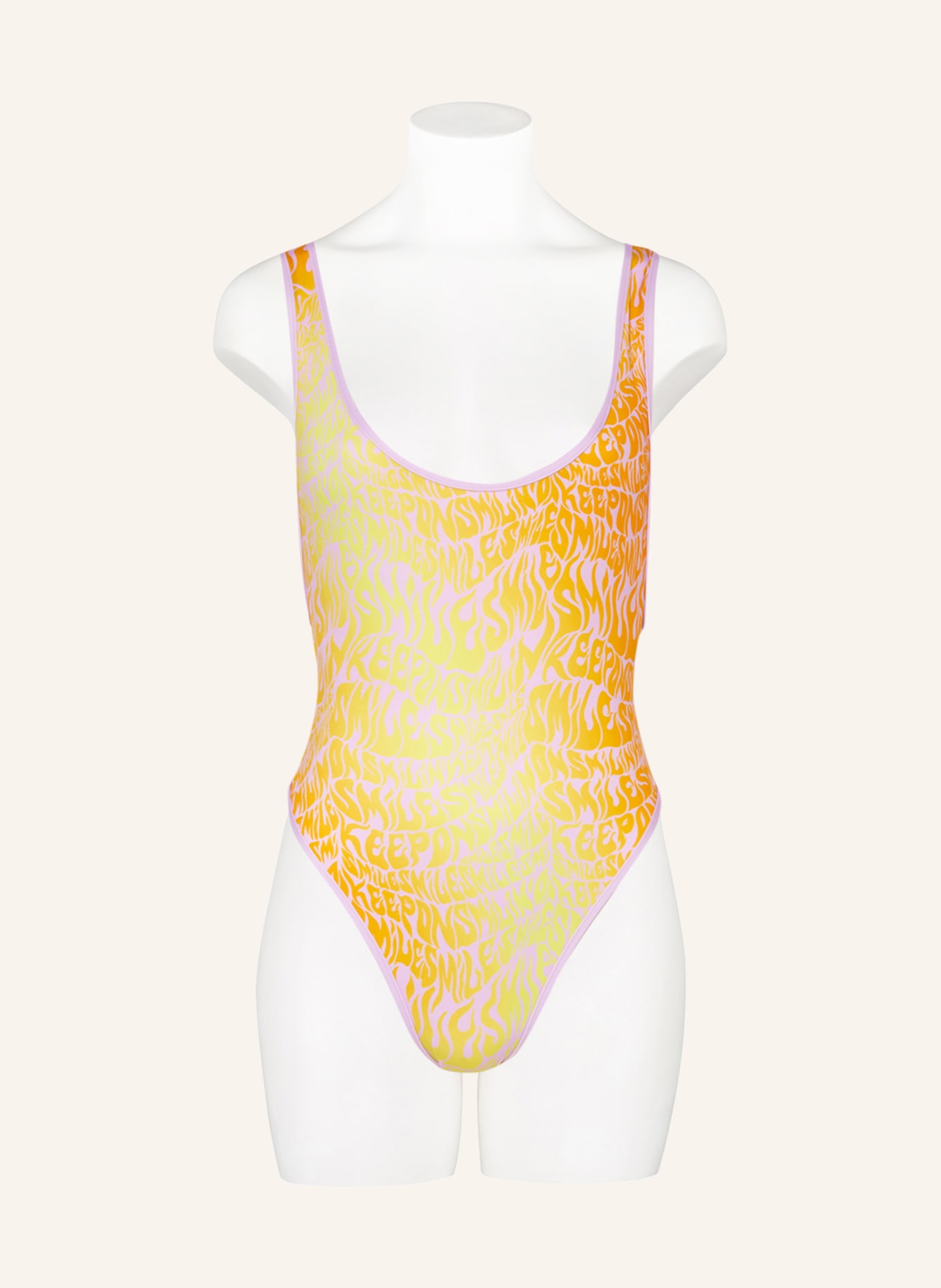 STELLA McCARTNEY SWIMWEAR Swimsuit SMILE, Color: PINK/ NEON YELLOW/ NEON ORANGE (Image 2)