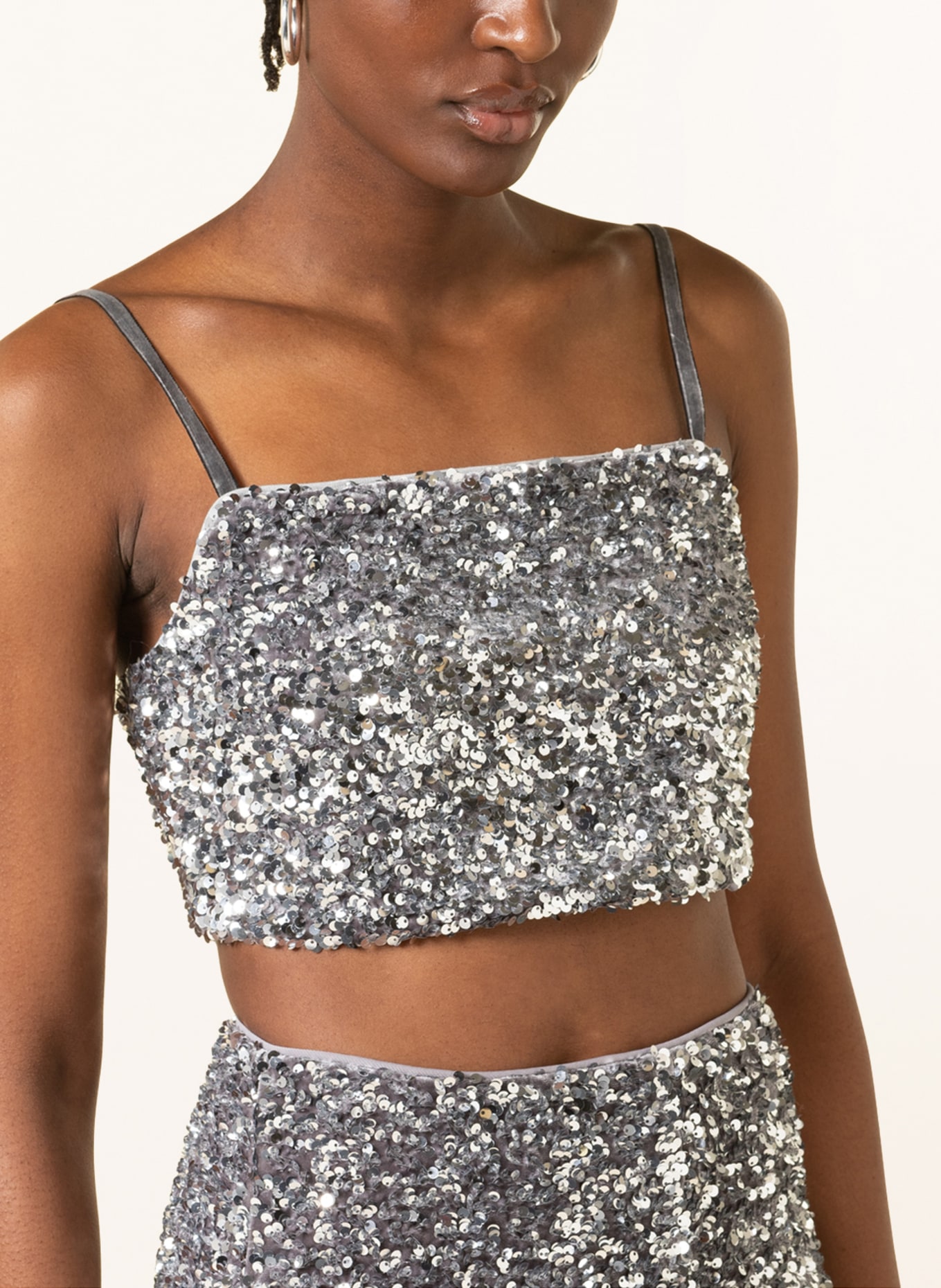DOROTHEE SCHUMACHER Cropped top with sequins , Color: SILVER (Image 6)