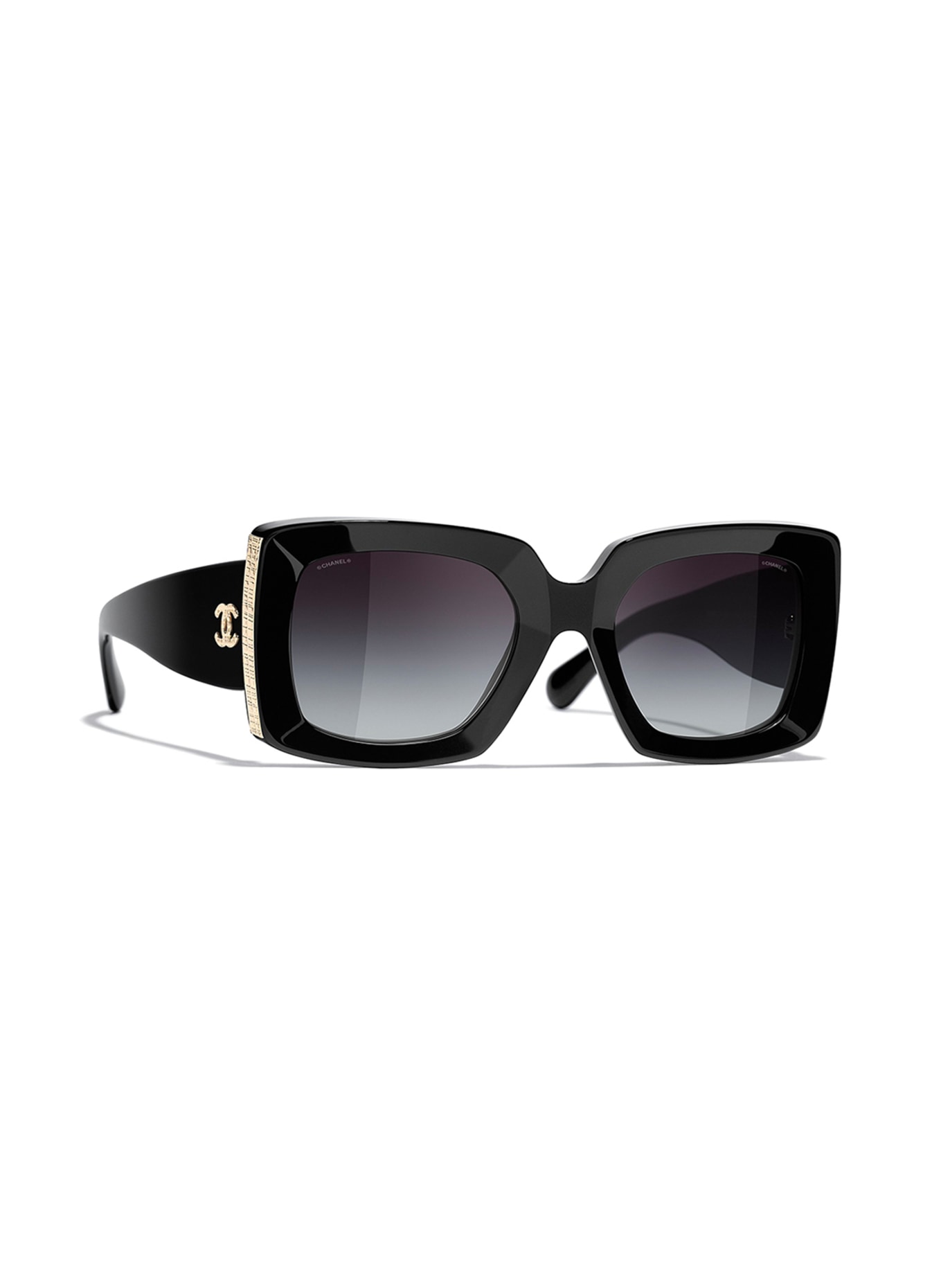 CHANEL Rectangular sunglasses: C622S6 - BLACK/ GRAY GRADIENT