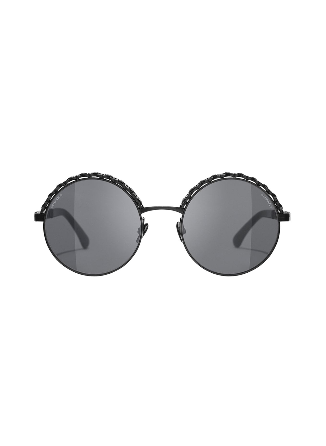 CHANEL Okrągłe okulary przeciwsłoneczne , Kolor: C101S4 - CZARNY/ SZARY (Obrazek 2)