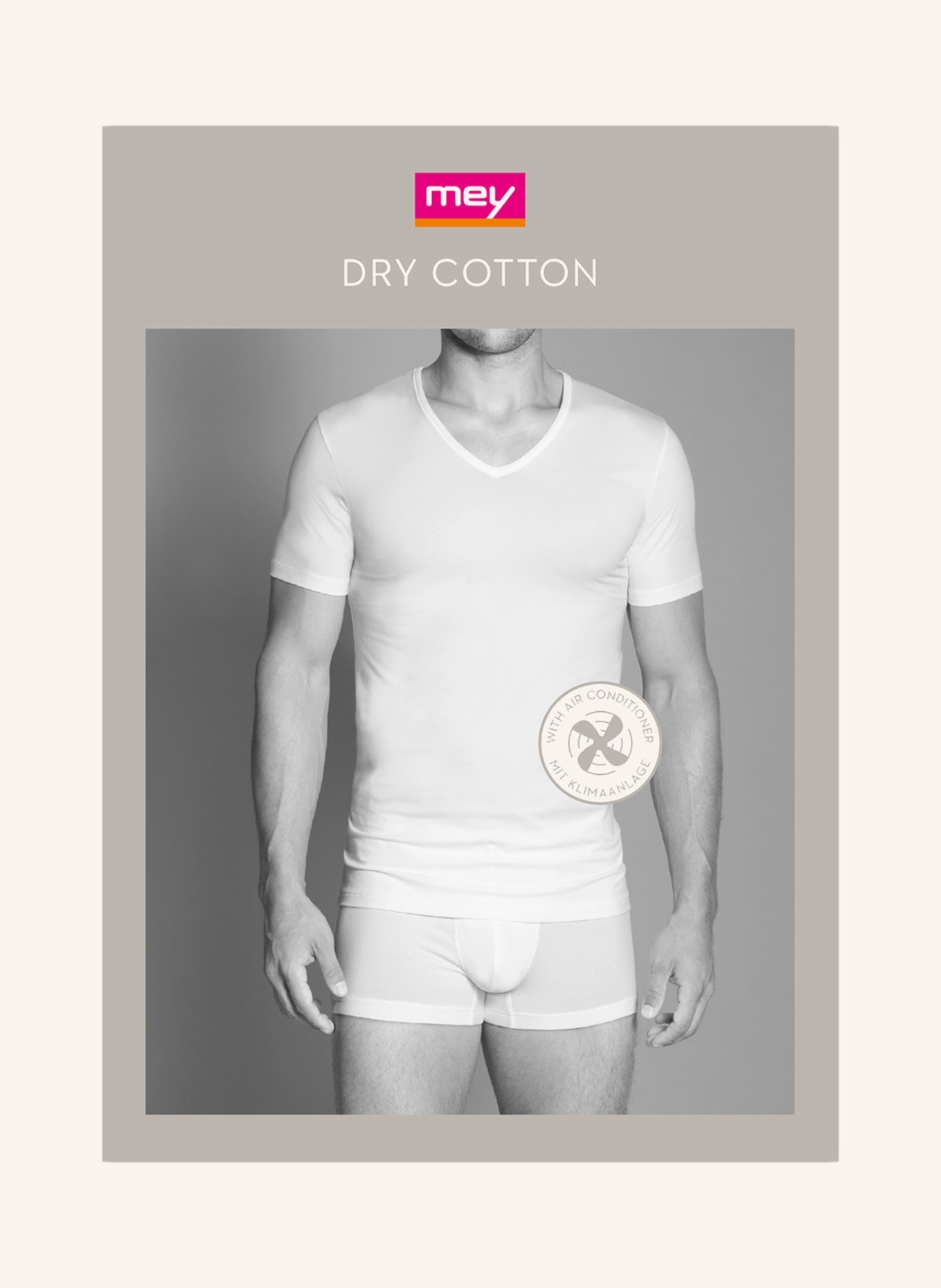 mey V-neck shirt series DRY COTTON, Color: WHITE (Image 3)