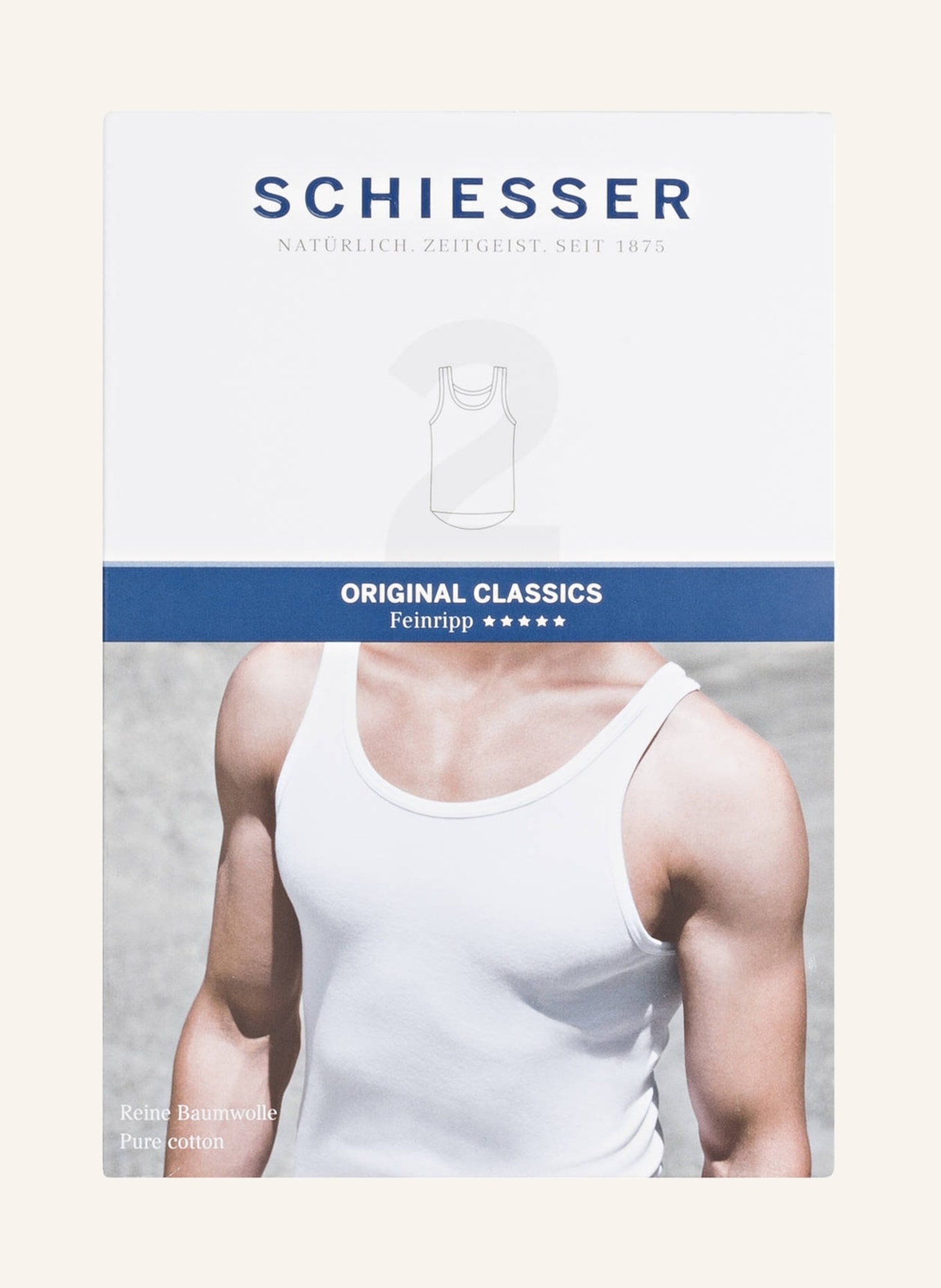 SCHIESSER 2er-Pack Unterhemden Feinripp, Farbe: WEISS (Bild 3)