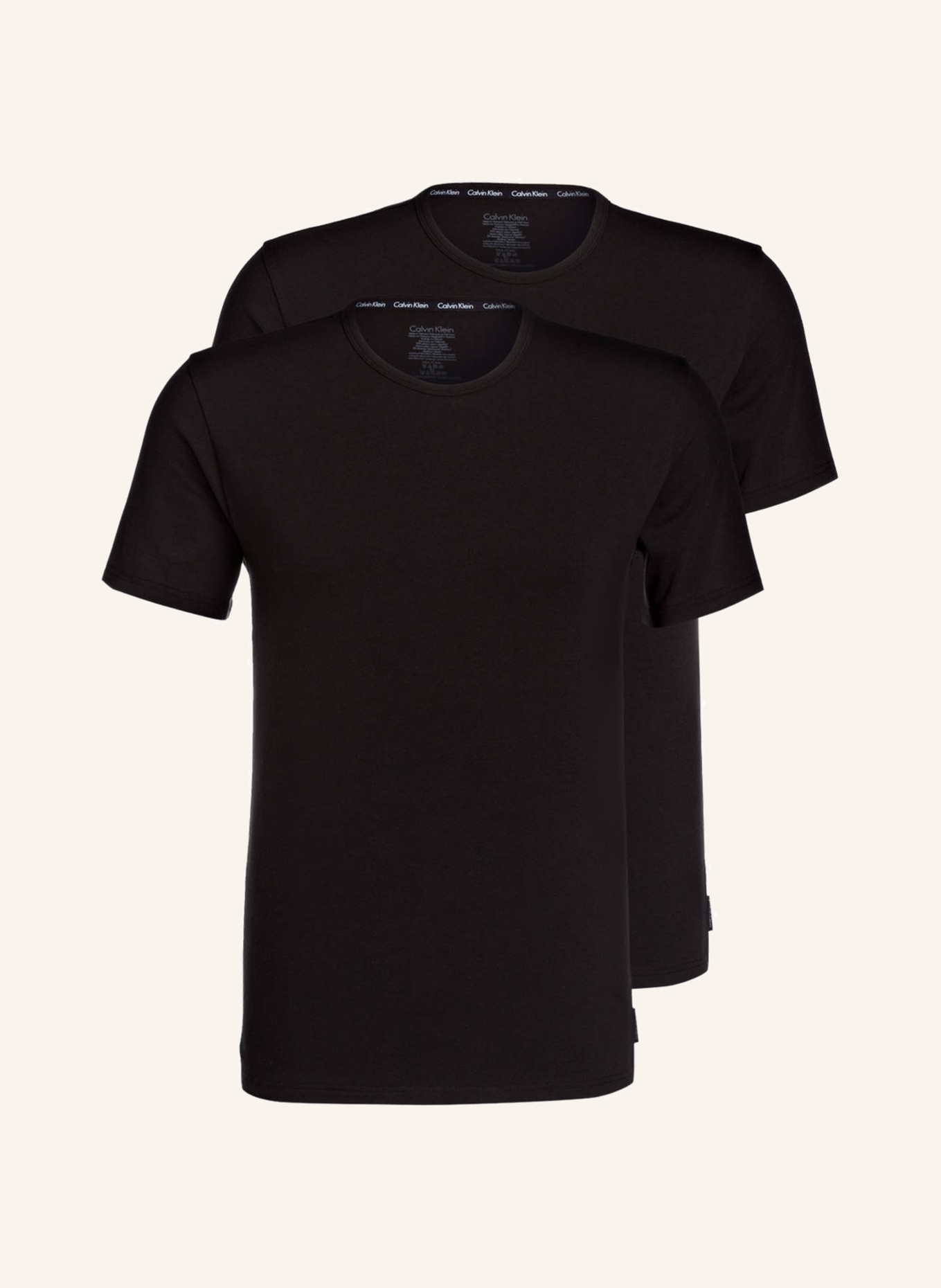 Calvin Klein 2er-Pack T-Shirts MODERN COTTON STRETCH, Farbe: SCHWARZ (Bild 1)