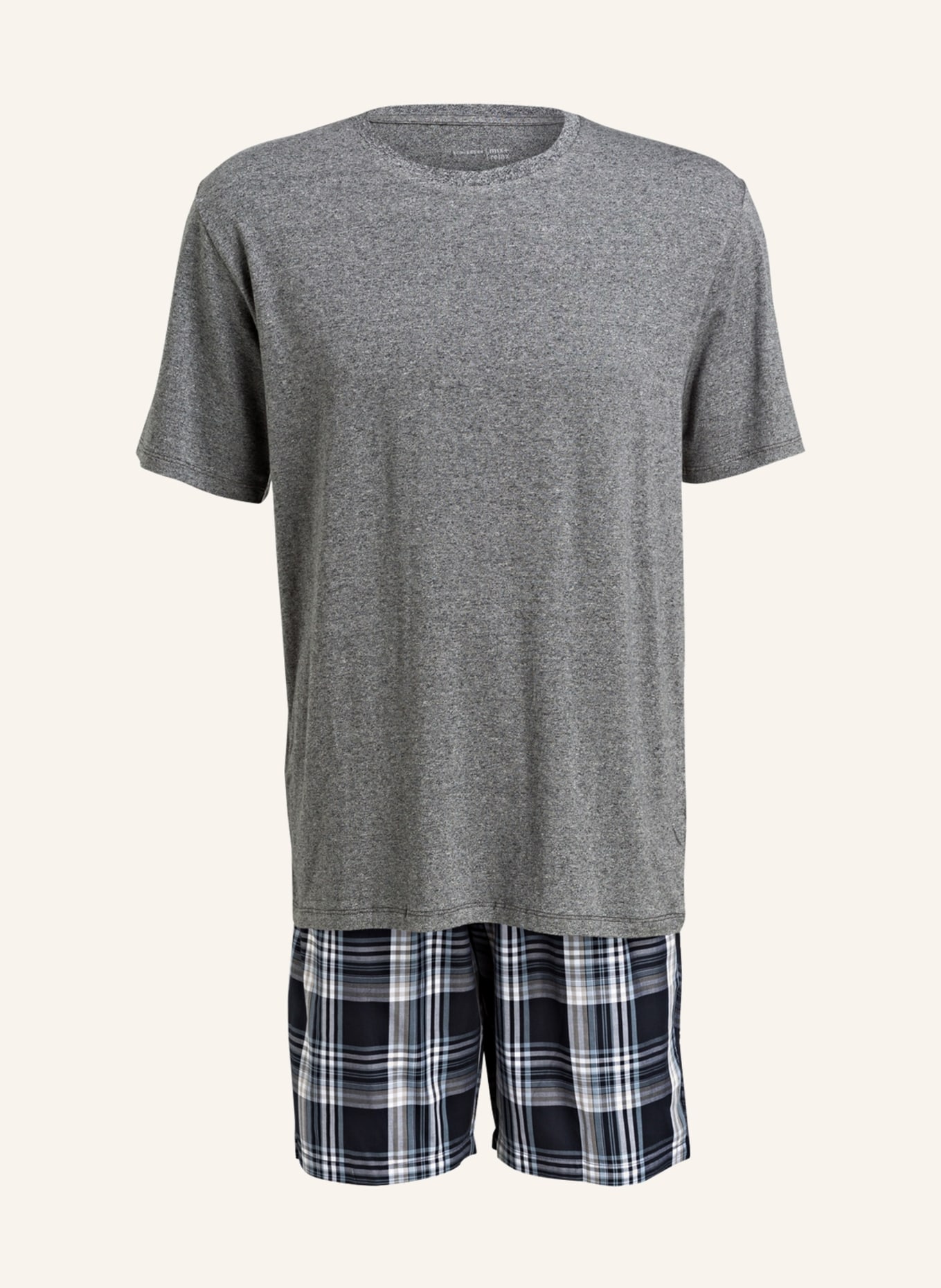 SCHIESSER Pajama shorts, Color: DARK BLUE/WHITE/GRAY CHECK (Image 4)