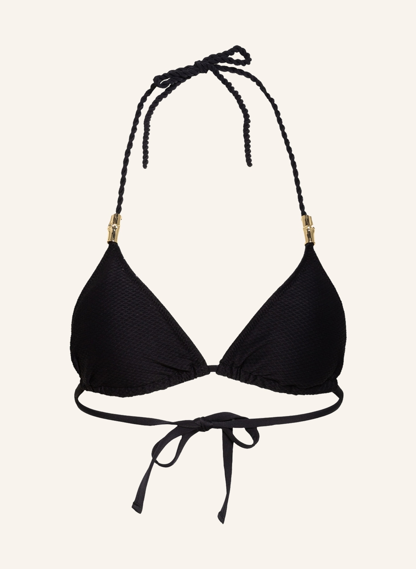 heidi klein Triangle bikini top CORE ROPE, Color: BLACK (Image 1)