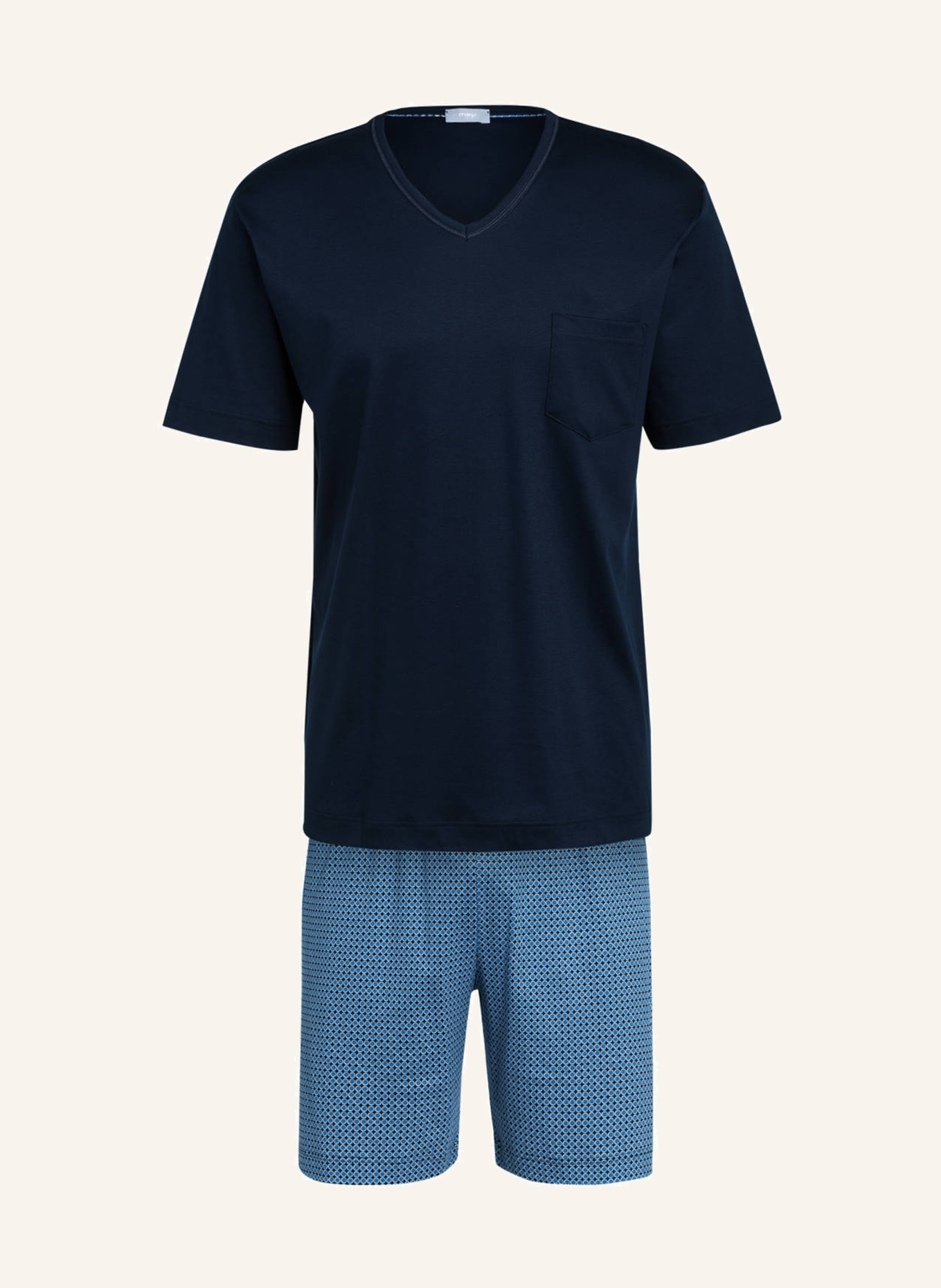 mey Shorty-Schlafanzug , Farbe: DUNKELBLAU/ BLAU (Bild 1)