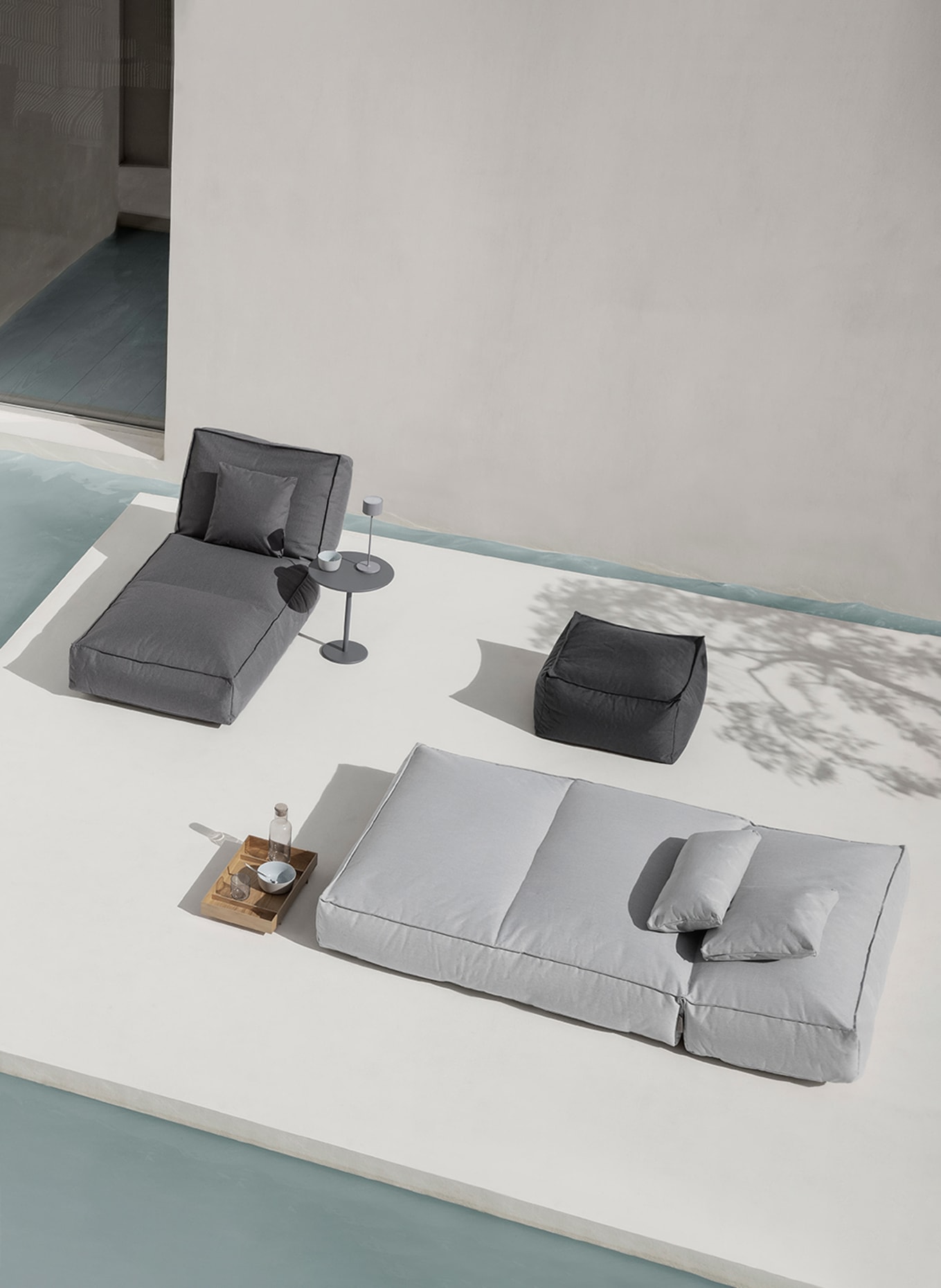 blomus Pouf STAY: DUNKELGRAU