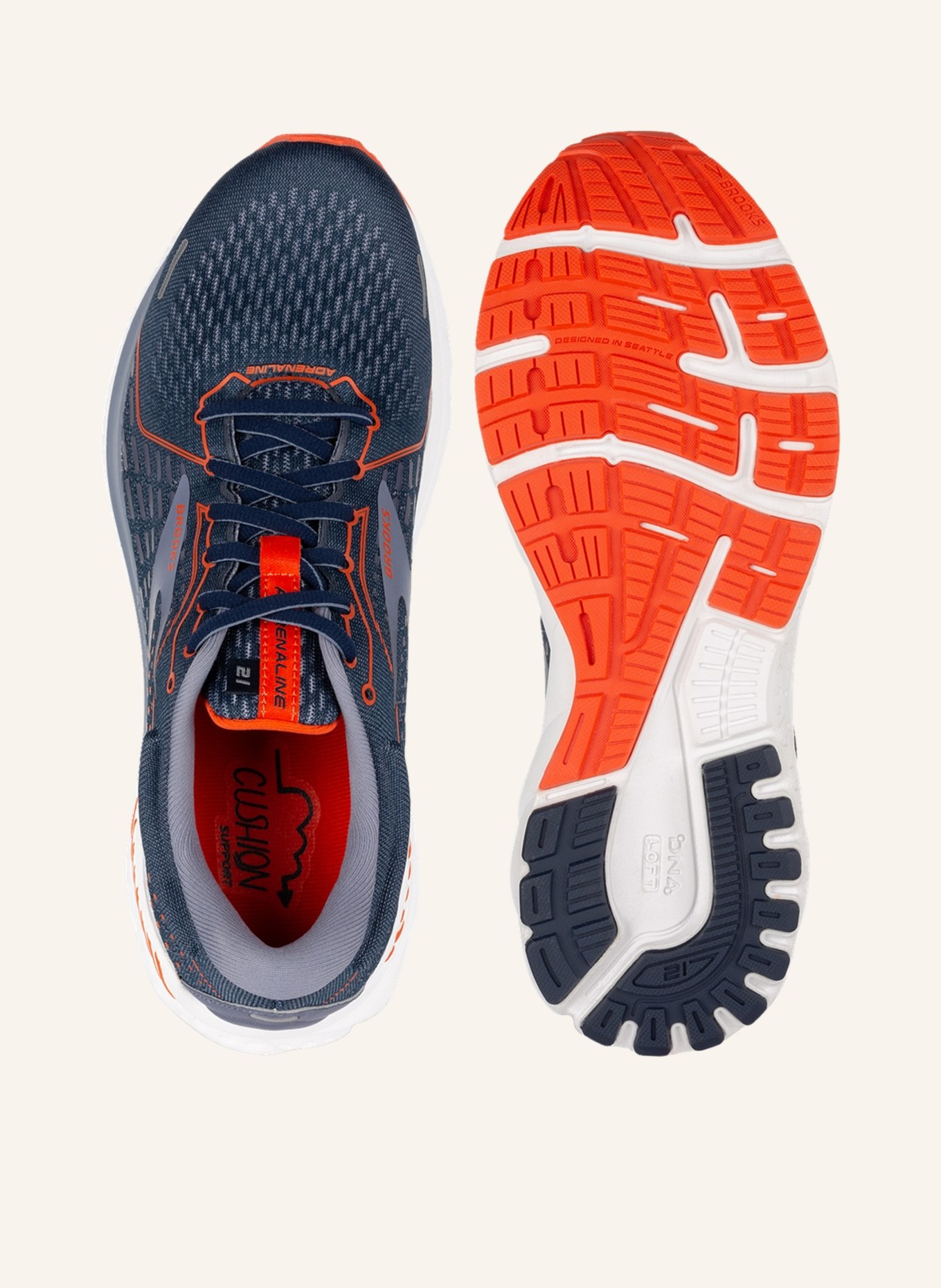 BROOKS Běžecké boty ADRENALINE GTS 21, Barva: TMAVĚ MODRÁ/ ČERVENÁ (Obrázek 5)
