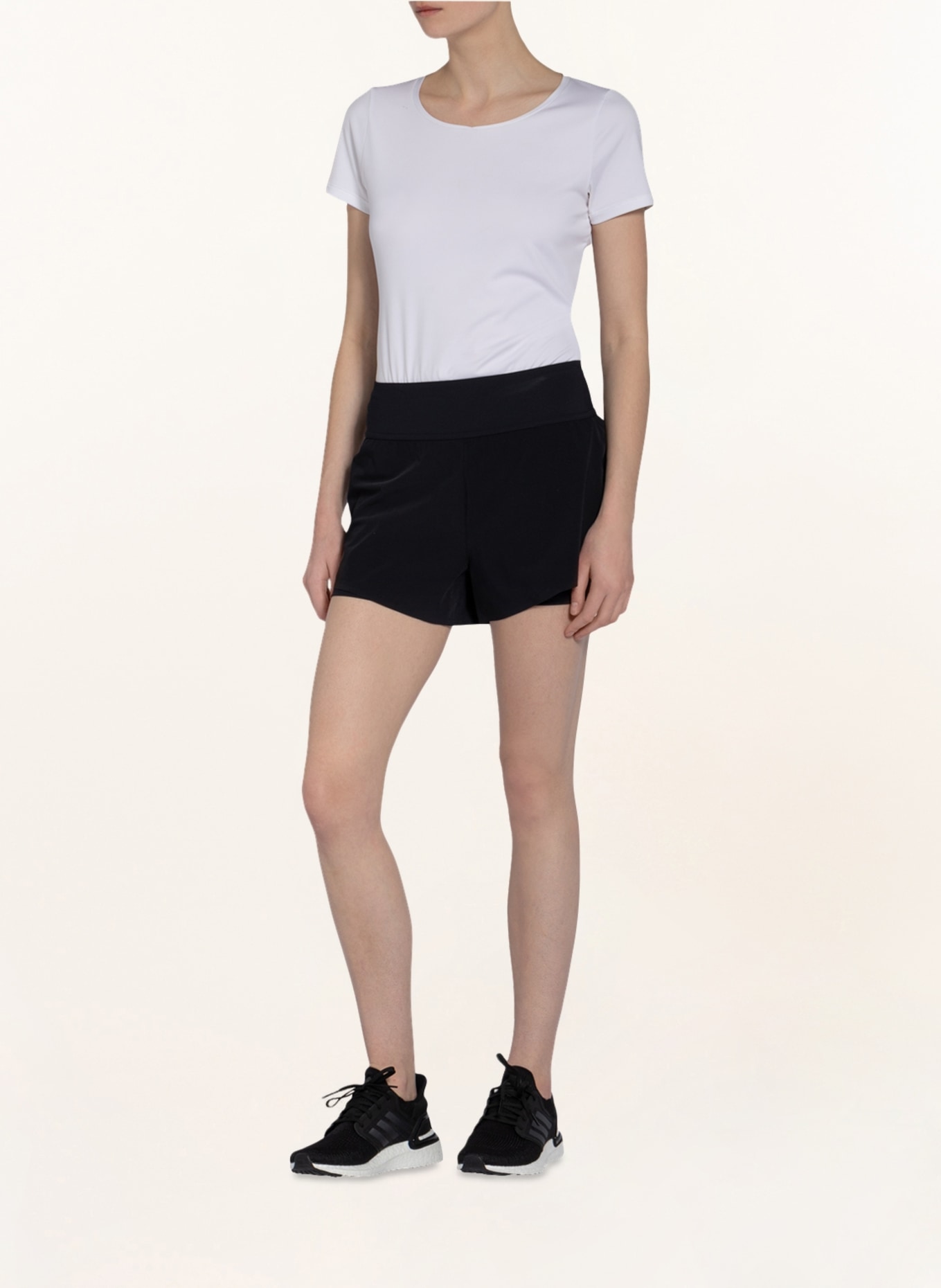On 2-in-1 running shorts, Color: BLACK (Image 2)