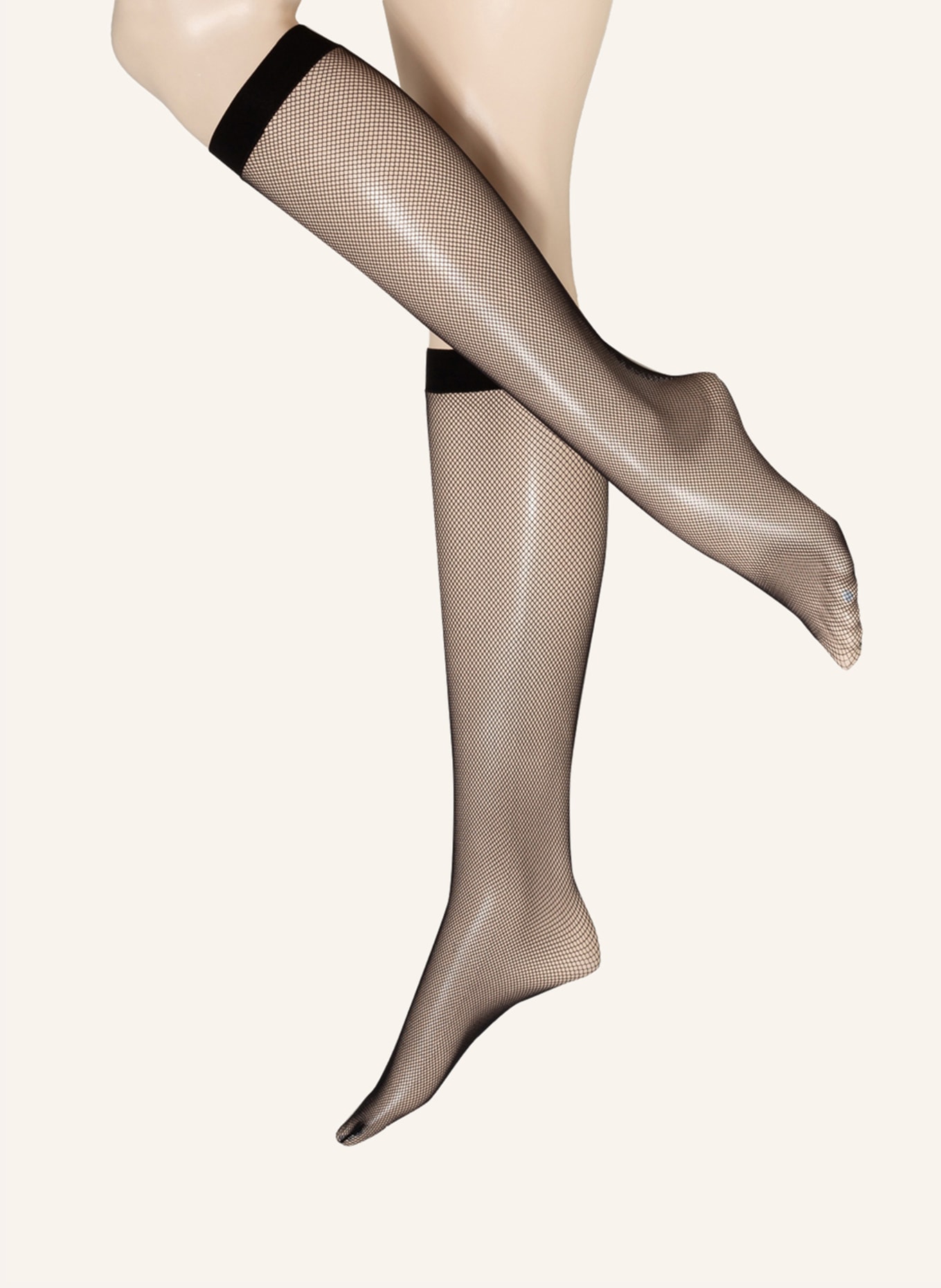 FALKE Fine knee socks NET, Color: 3009 BLACK (Image 1)