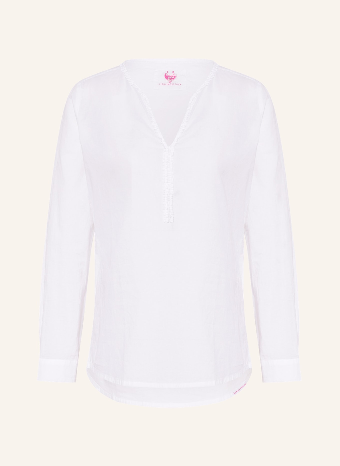 LIEBLINGSSTÜCK Blouse-style shirt ROSEMARIE with ruffle trim, Color: WHITE (Image 1)