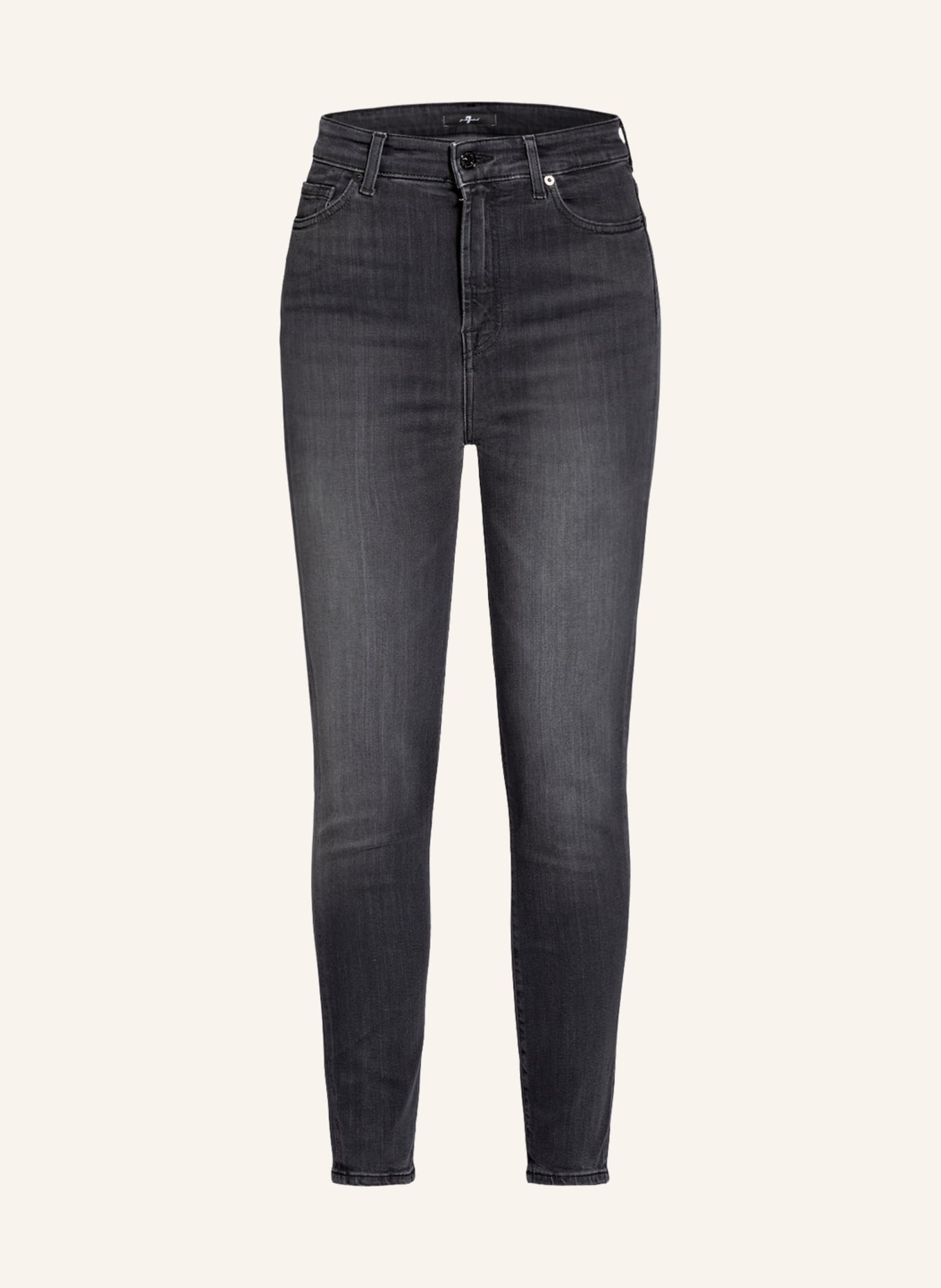 7 For All Mankind Skinny Slim Illusion Luxe Jeans, Rinse Black at