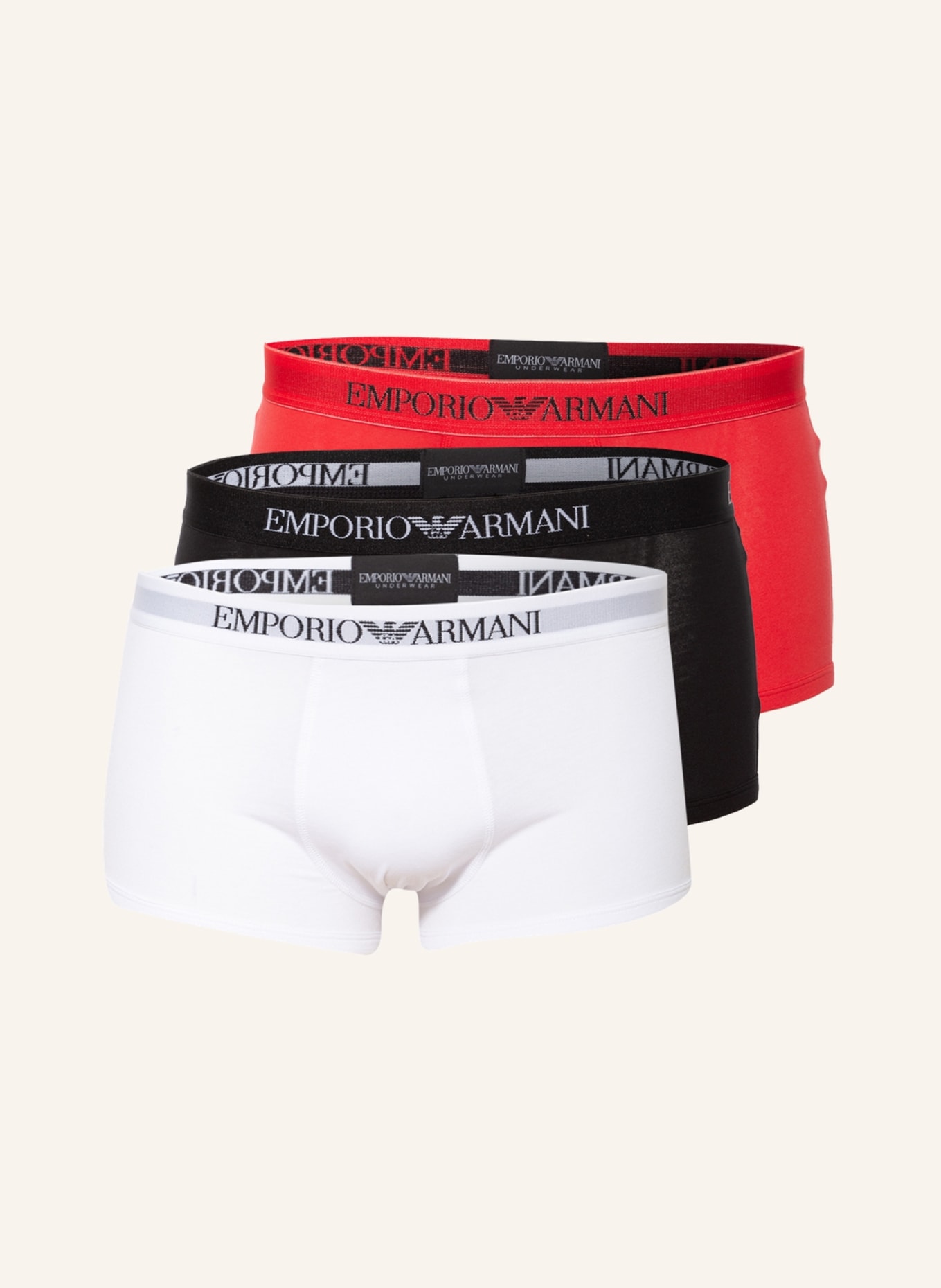 EMPORIO ARMANI 3er-Pack Boxershorts , Farbe: ROT/ WEISS/ SCHWARZ (Bild 1)