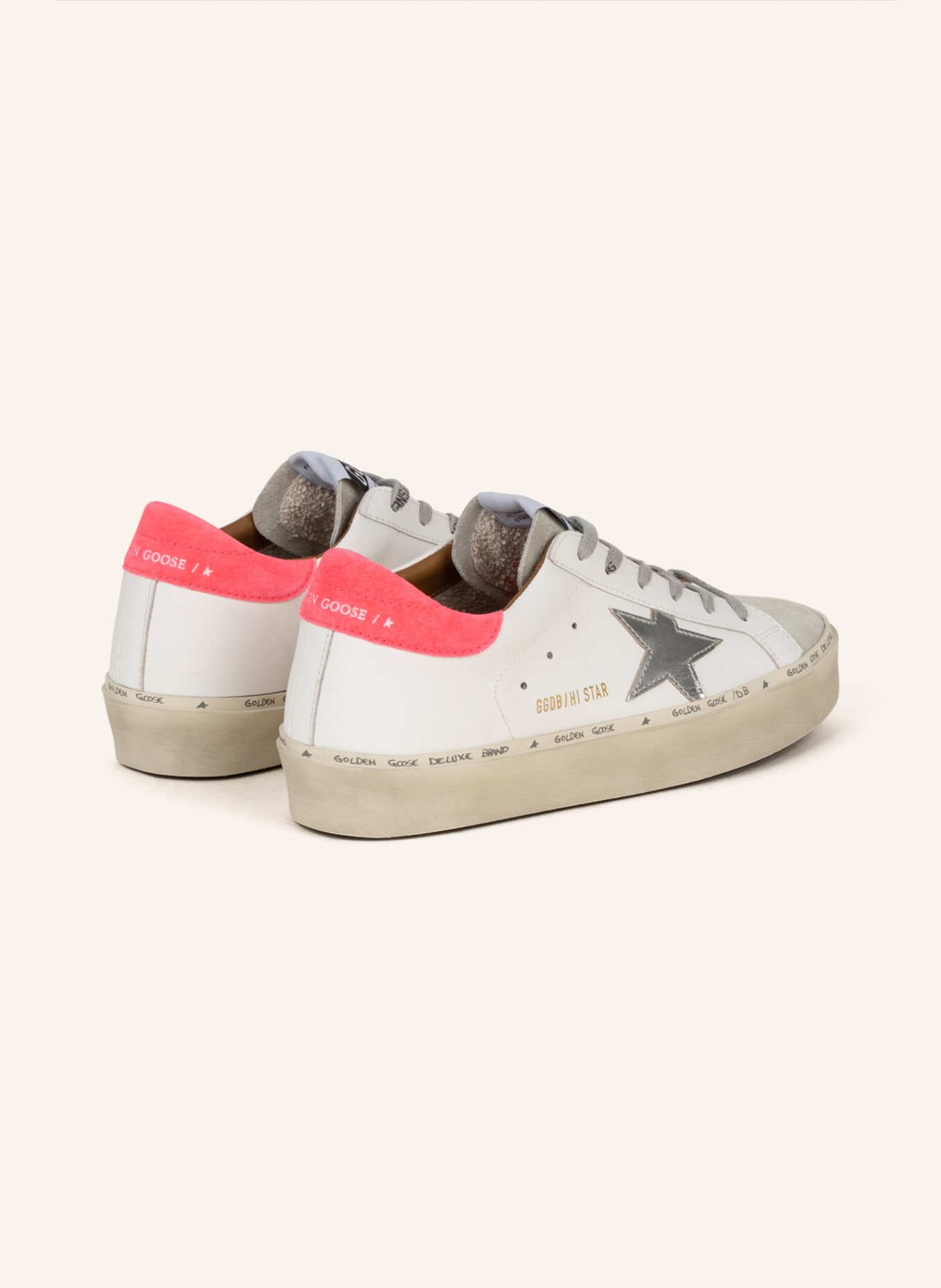 GOLDEN GOOSE Sneakers HI STAR, Color: WHITE/ SILVER/ NEON PINK (Image 2)