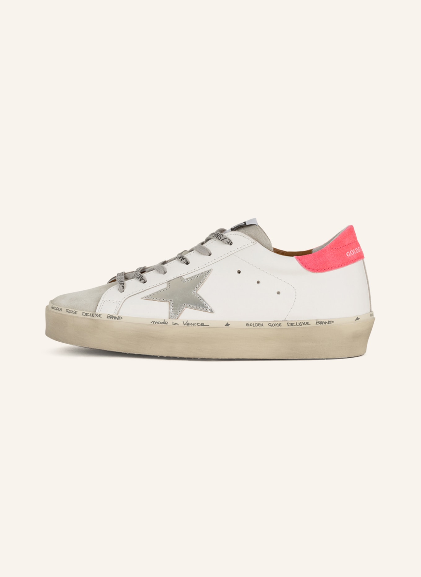 GOLDEN GOOSE Sneakers HI STAR, Color: WHITE/ SILVER/ NEON PINK (Image 4)