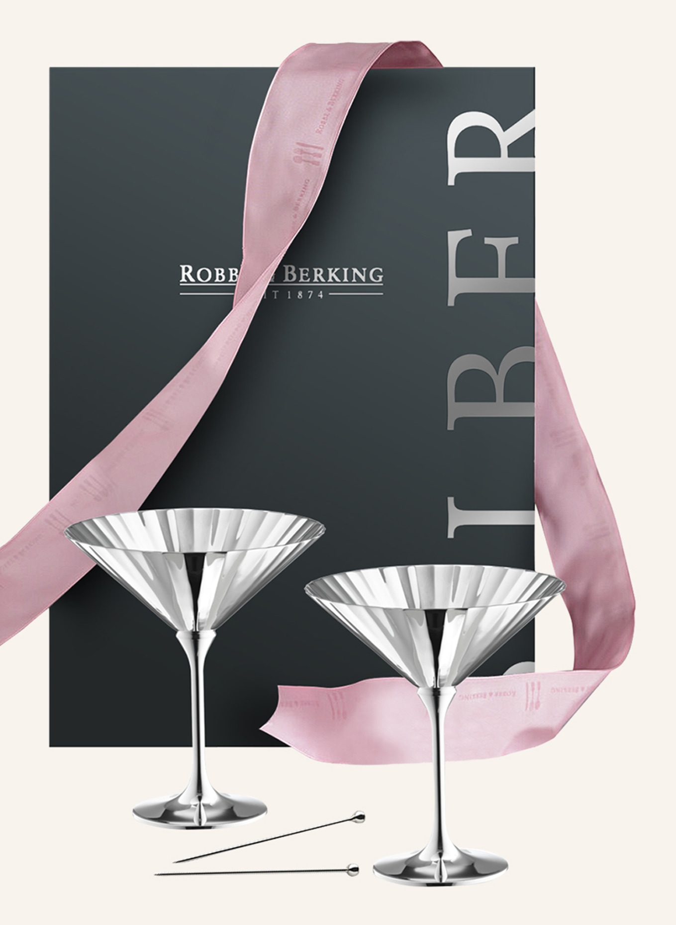 ROBBE & BERKING BELVEDERE cocktail gift set, Color: SILVER (Image 2)