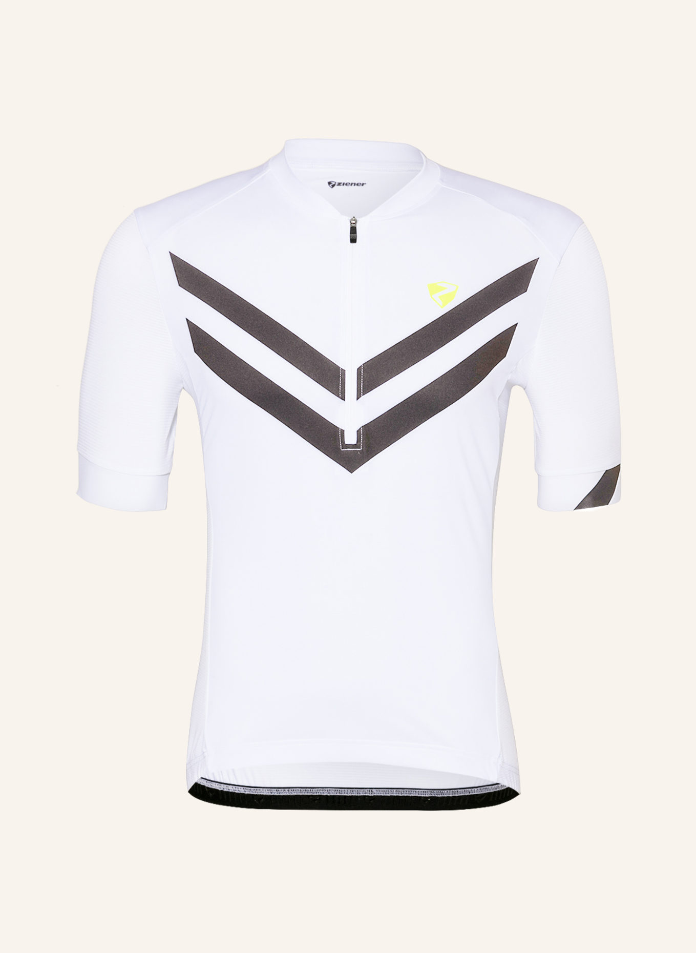 Ziener Radtrikot NELIS mit Mesh: WEISS / SCHWARZ