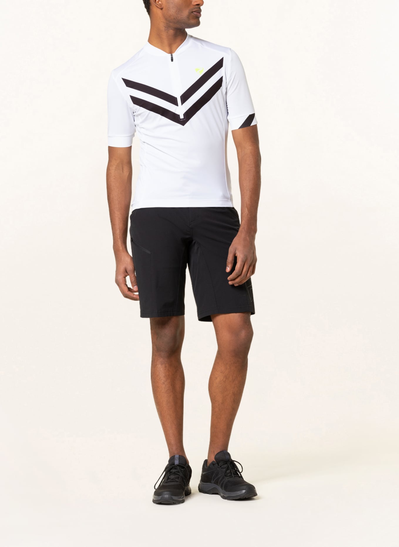 Ziener Radtrikot NELIS mit Mesh: WEISS / SCHWARZ