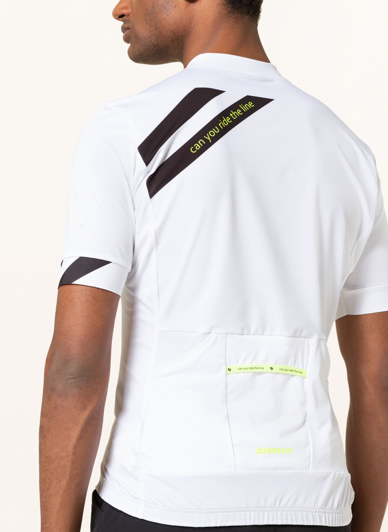 Ziener Radtrikot NELIS mit Mesh: WEISS / SCHWARZ