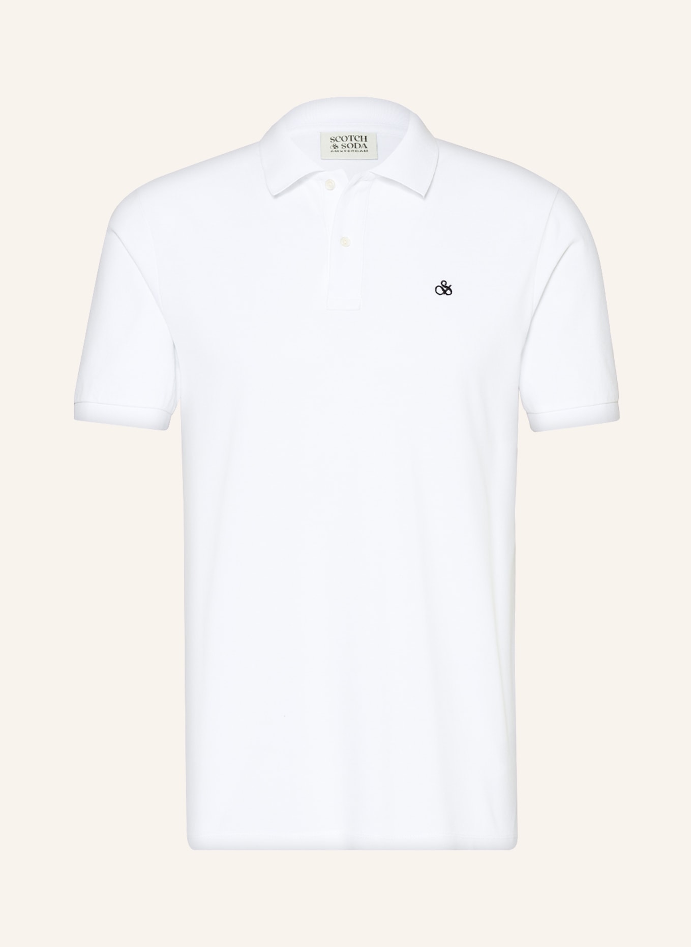 SCOTCH & SODA Piqué polo shirt, Color: WHITE (Image 1)