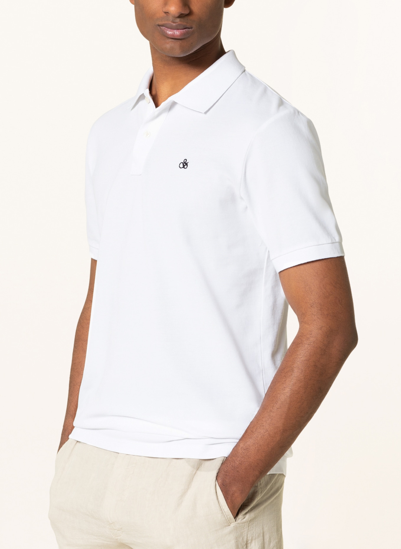 SCOTCH & SODA Piqué polo shirt, Color: WHITE (Image 4)