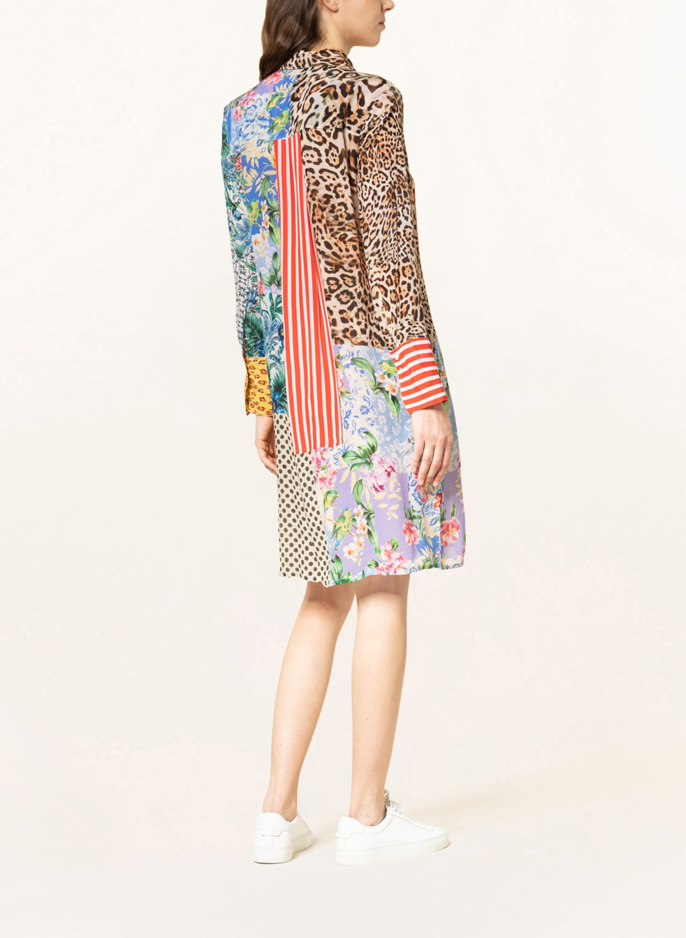 yippie hippie Hemdblusenkleid: ROT / HELLBLAU / DUNKELGELB