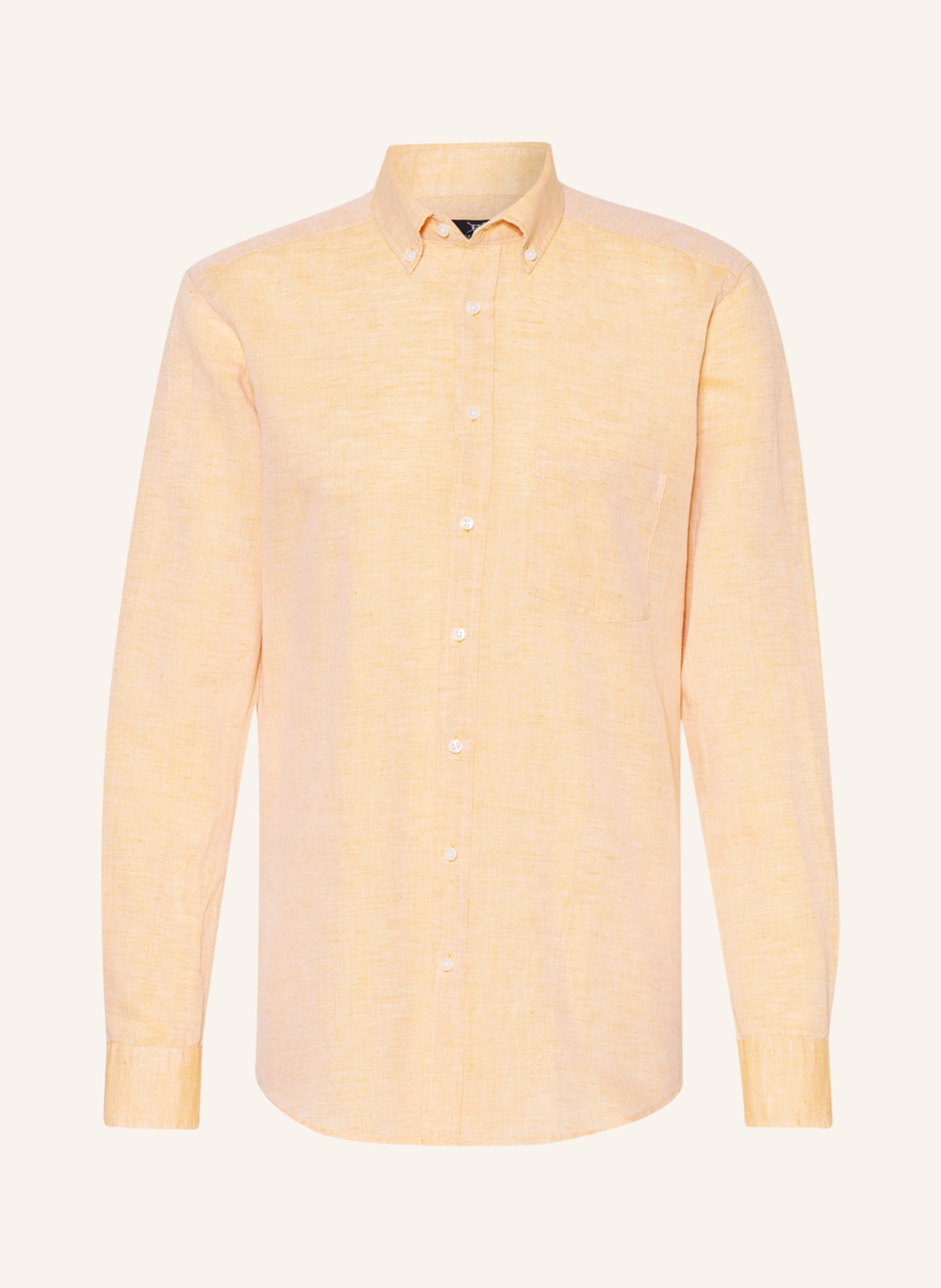 STROKESMAN'S Shirt modern fit with linen, Color: YELLOW (Image 1)