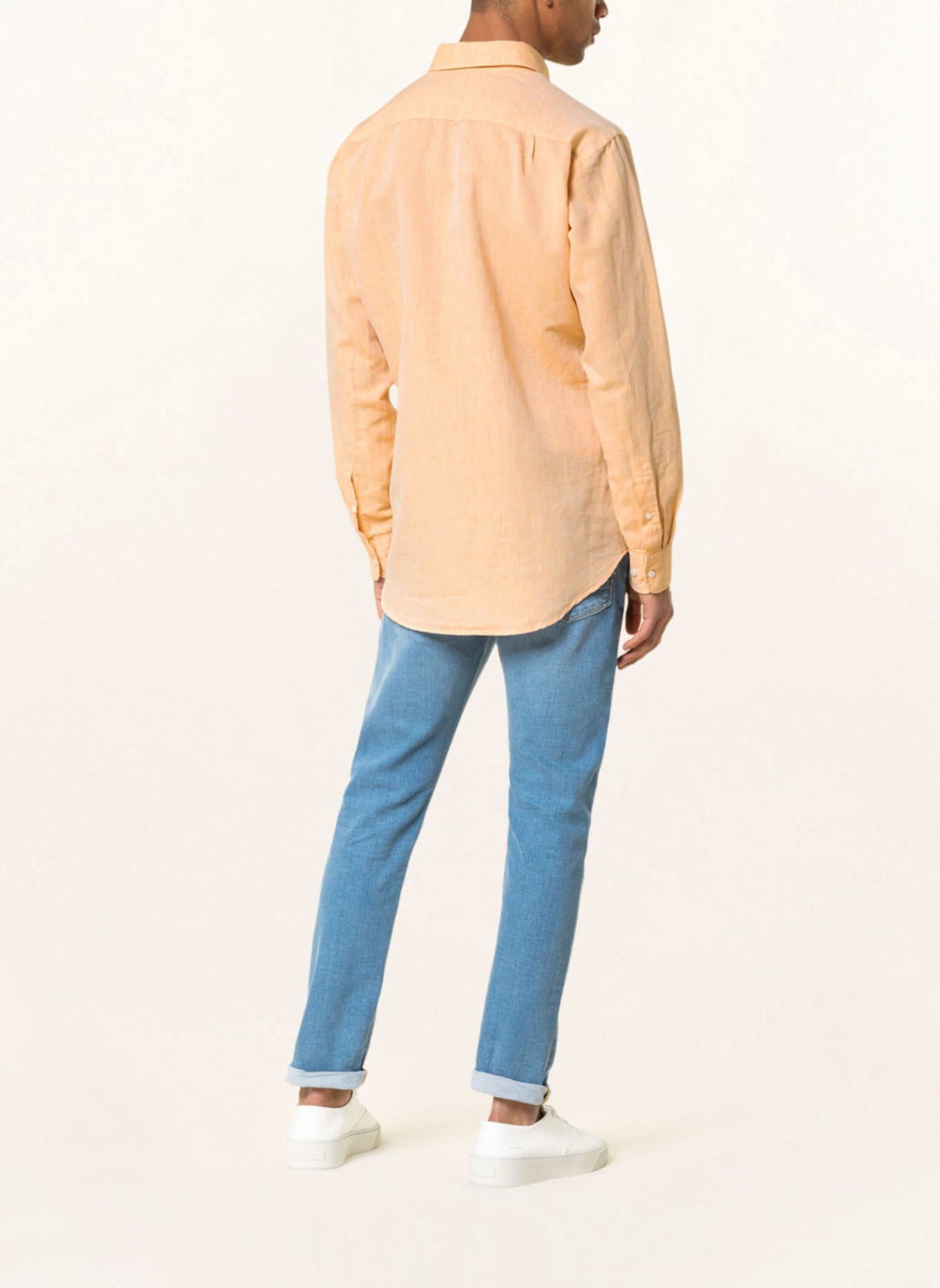 STROKESMAN'S Shirt modern fit with linen, Color: YELLOW (Image 3)