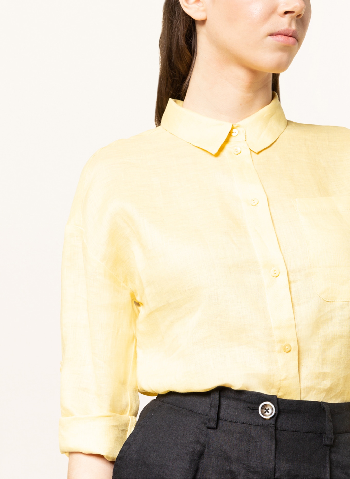 darling harbour Shirt blouse made of linen, Color: YELLOW (Image 4)
