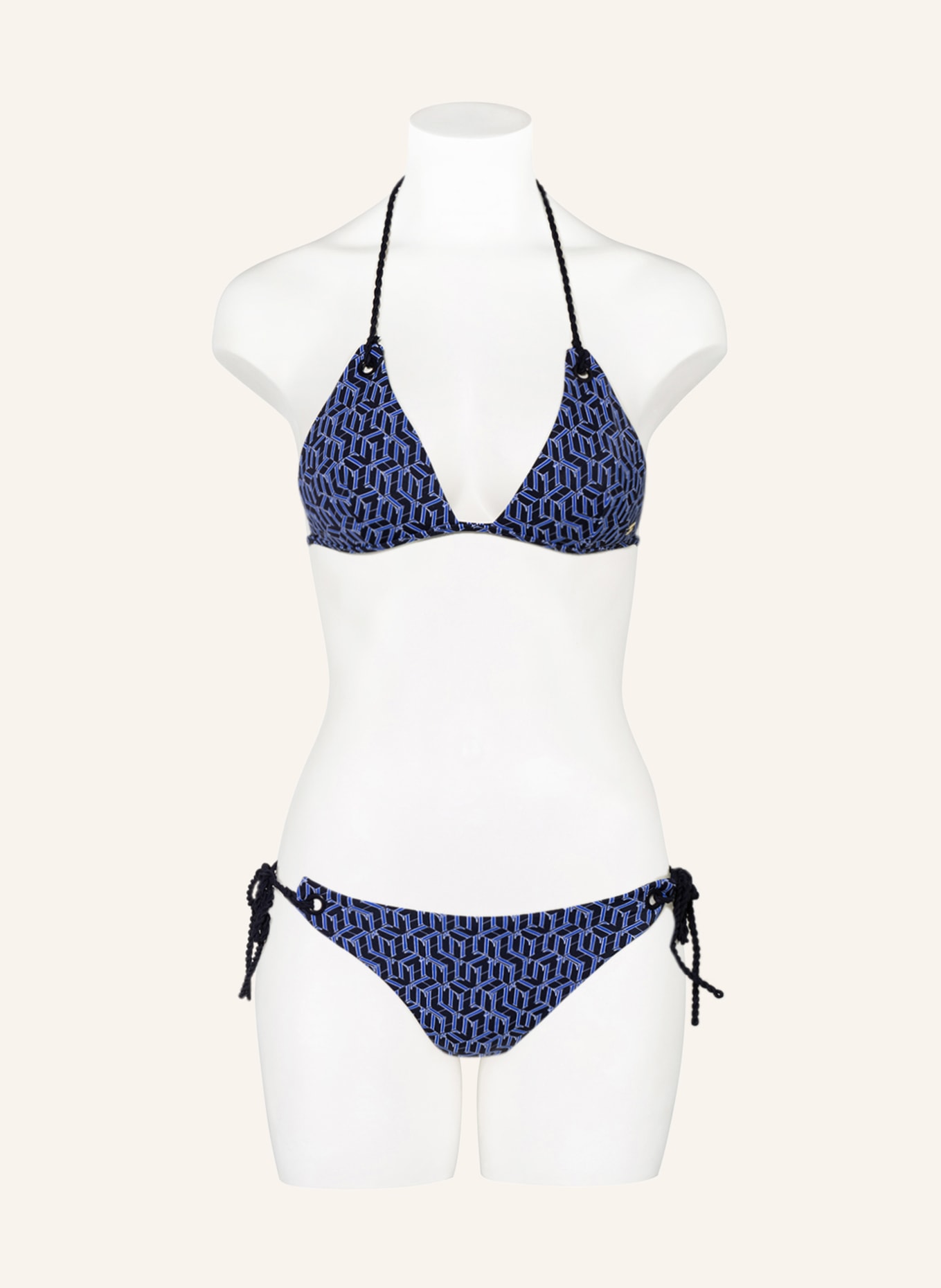 TOMMY HILFIGER Triangle bikini bottoms, Color: BLACK/ BLUE (Image 2)