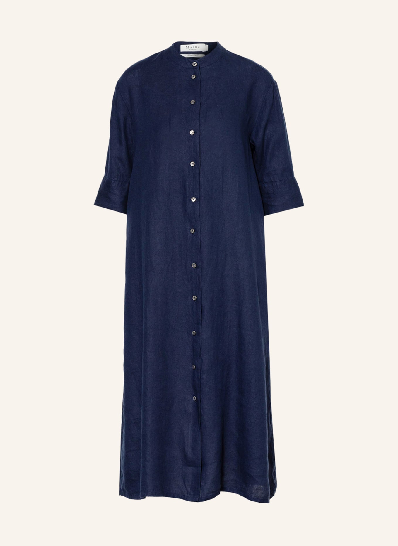MAERZ MUENCHEN Shirt dress in linen, Color: DARK BLUE (Image 1)