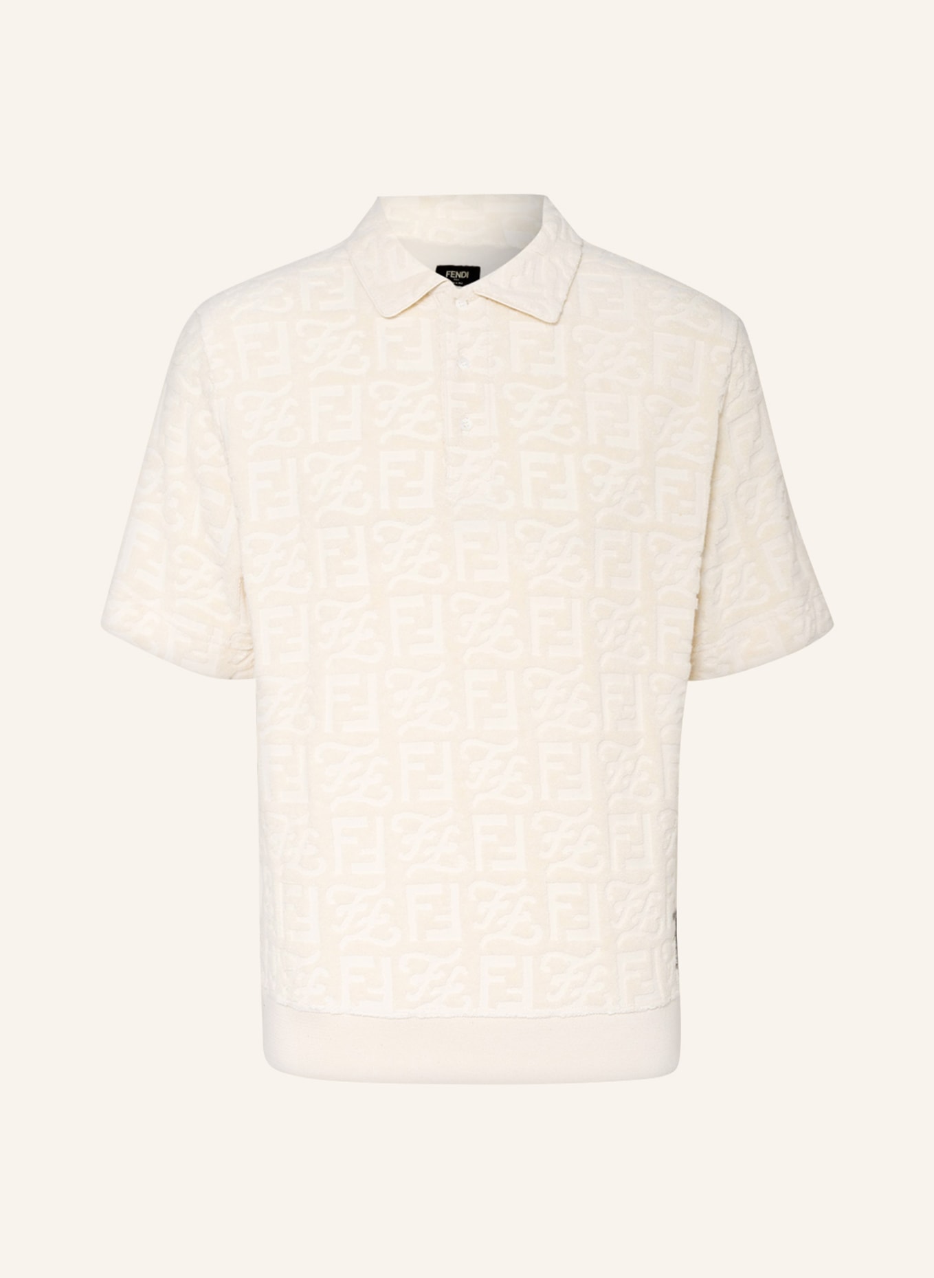 FENDI Frottee-Poloshirt, Farbe: ECRU (Bild 1)