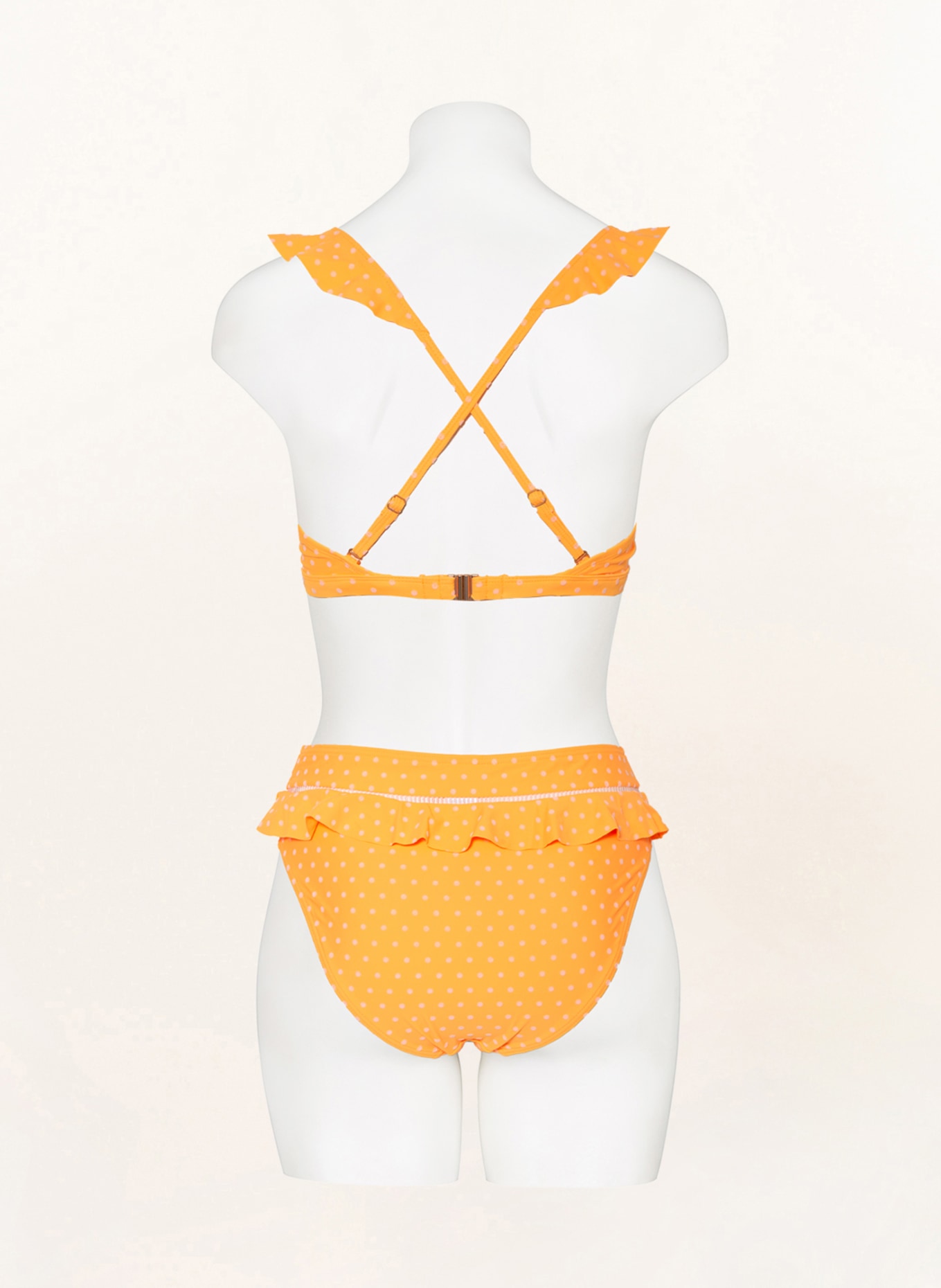 BEACHLIFE High-waist bikini bottoms VELVET DOT, Color: NEON ORANGE (Image 3)