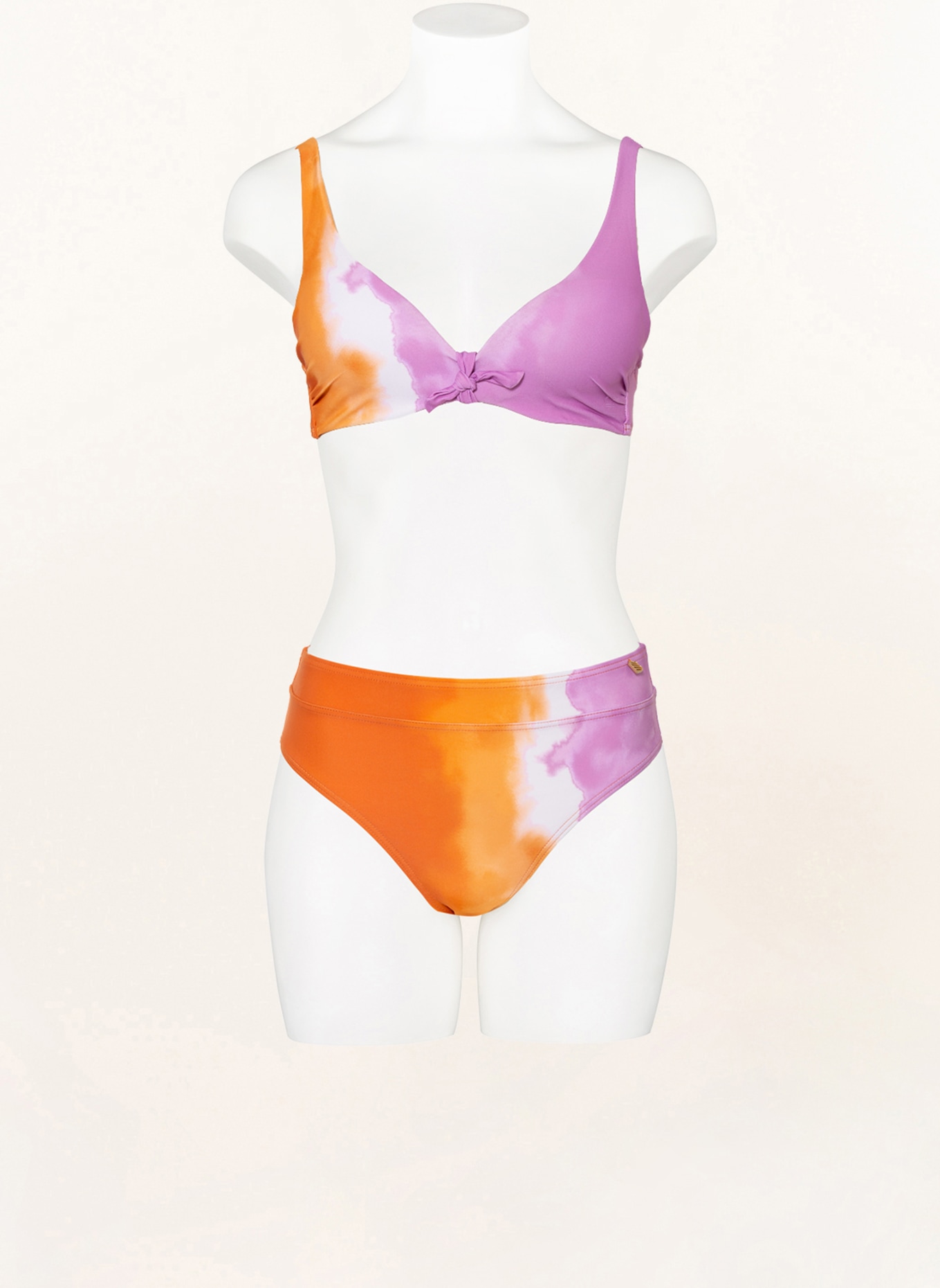 BEACHLIFE High-waist bikini bottoms TIE DYE, Color: ORANGE/ WHITE/ PURPLE (Image 2)