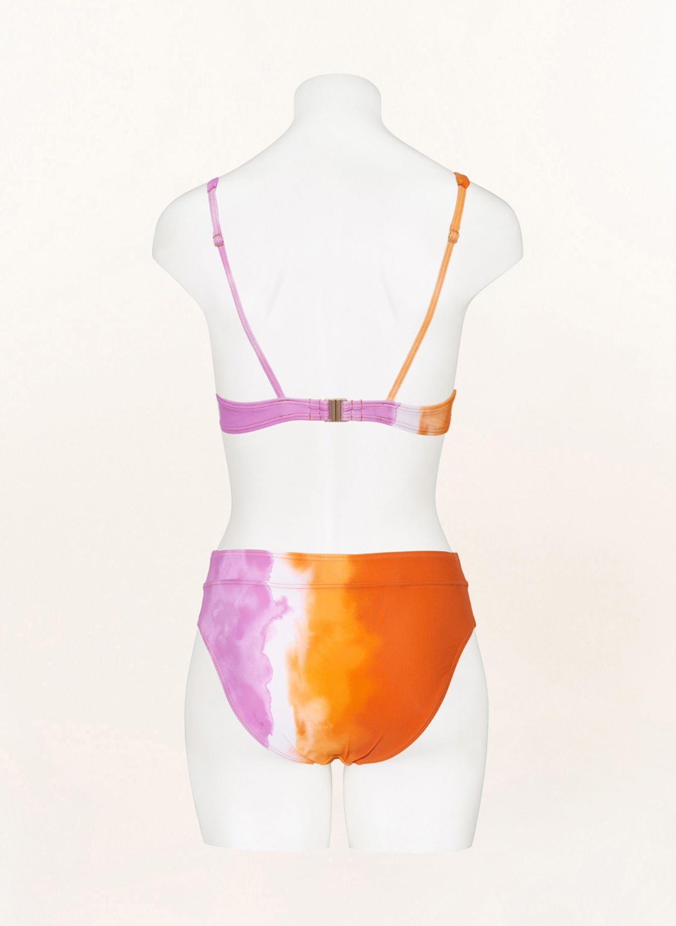 BEACHLIFE High-waist bikini bottoms TIE DYE, Color: ORANGE/ WHITE/ PURPLE (Image 3)