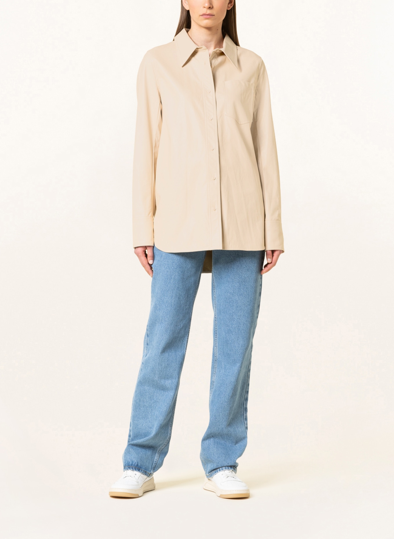 STAND STUDIO Shirt blouse MARITA in leather look, Color: BEIGE (Image 2)