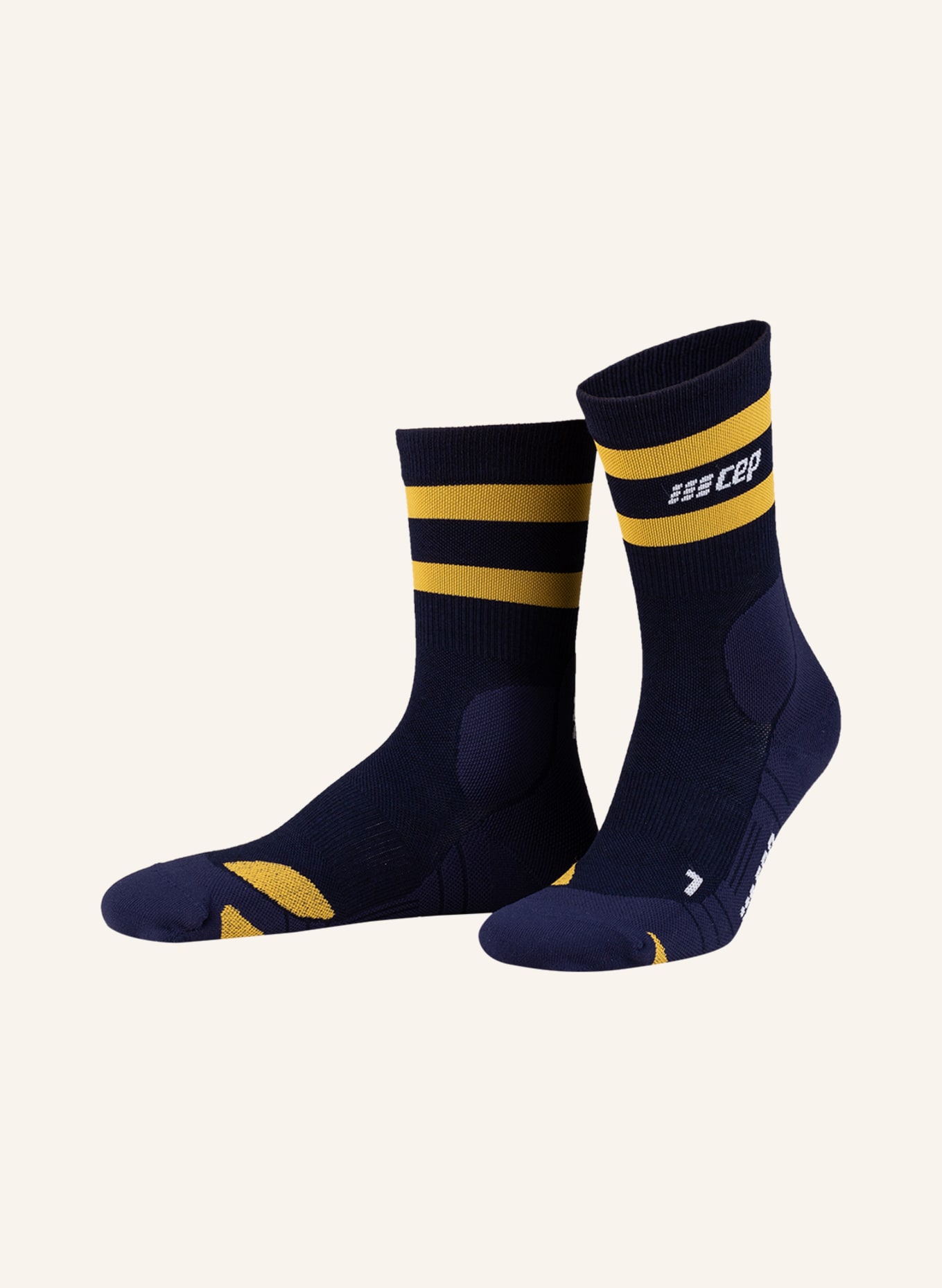 cep Trekking socks COMPRESSION MERINO MID CUT, Color: 776 peacoat/gold (Image 1)