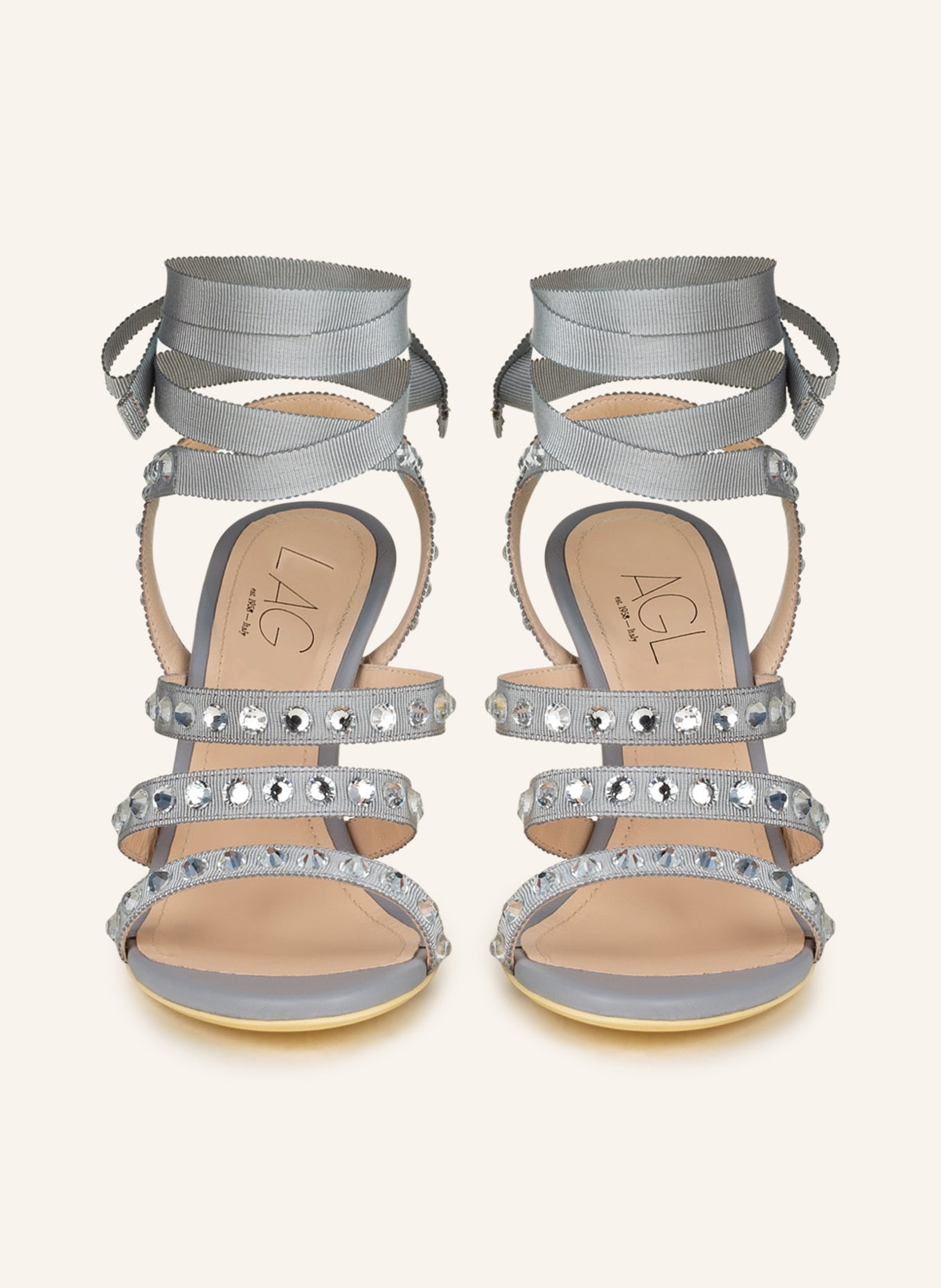 AGL Sandals with decorative gems, Color: BLUE GRAY (Image 3)
