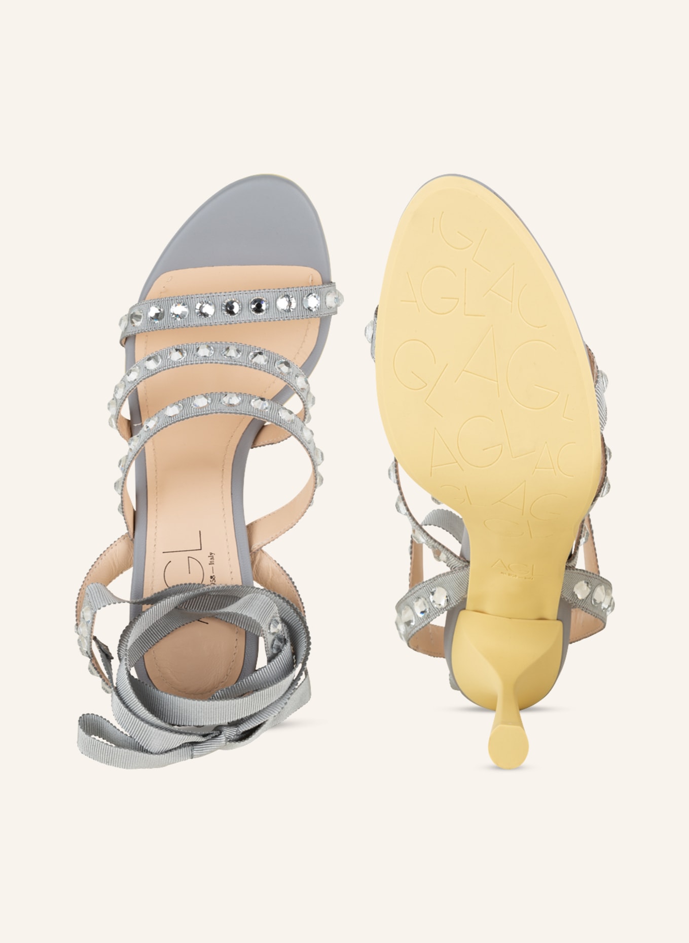 AGL Sandaletten mit Schmucksteinen, Farbe: BLAUGRAU (Bild 5)