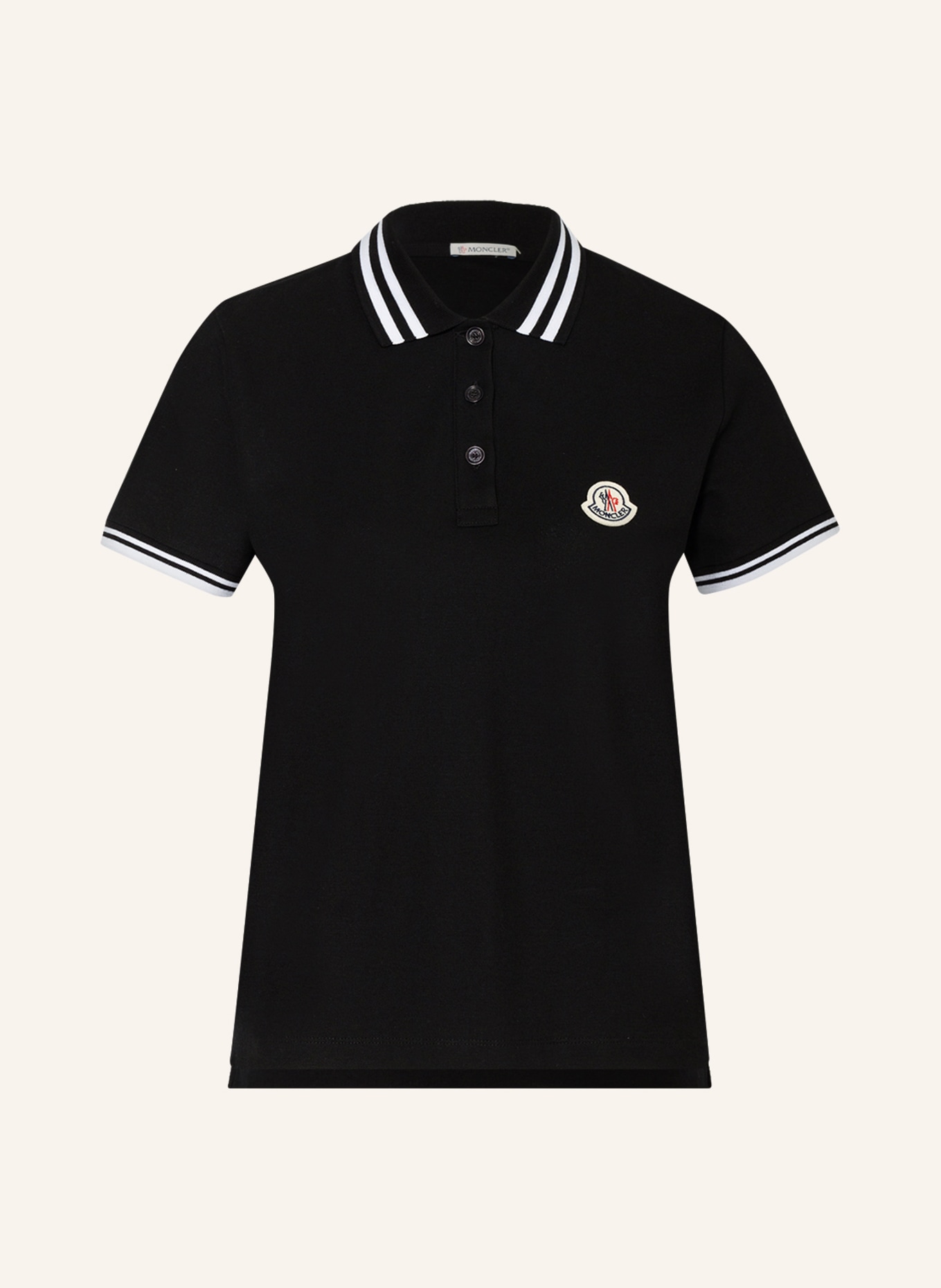 MONCLER Piqué-Poloshirt, Farbe: SCHWARZ (Bild 1)