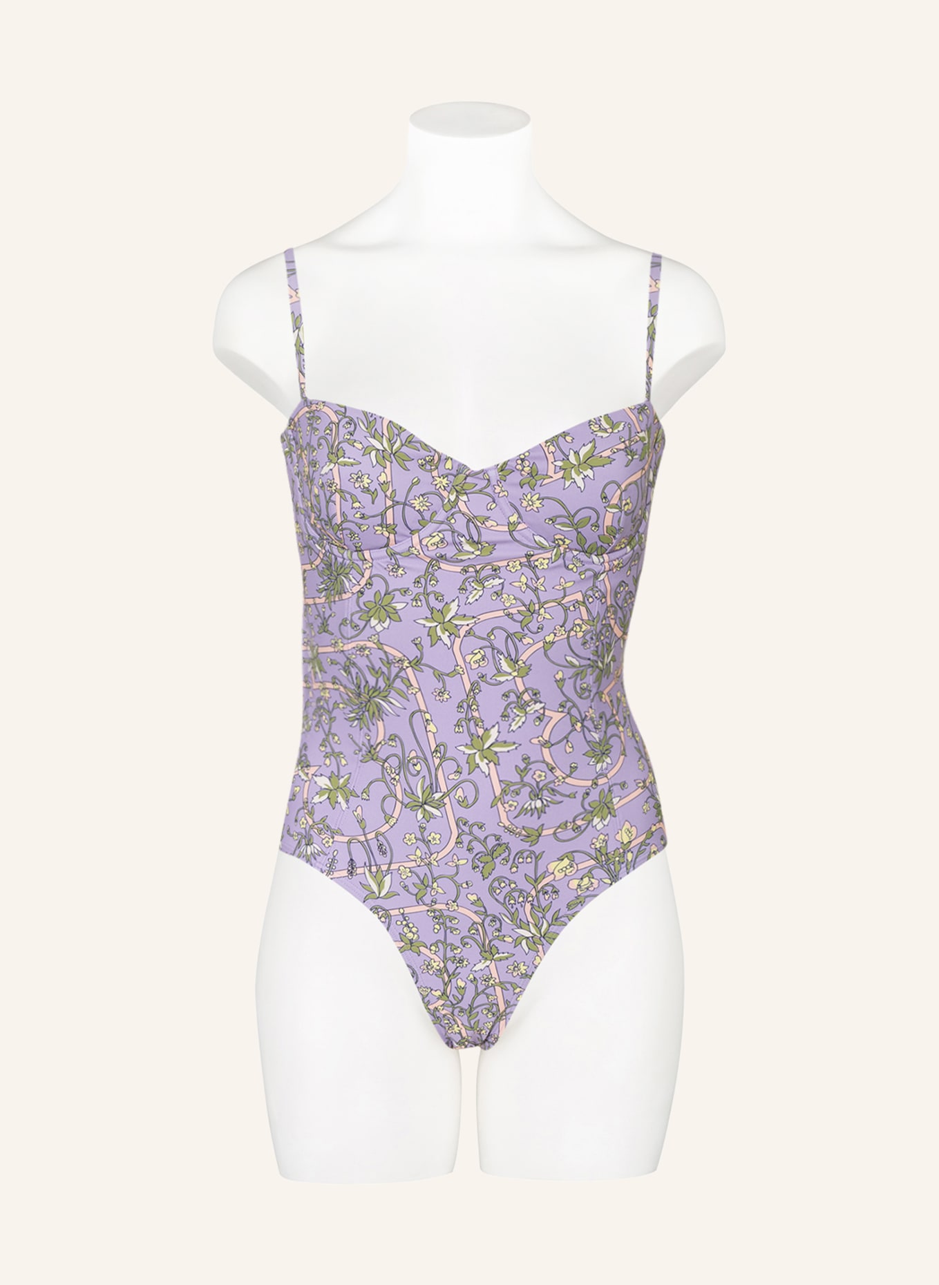 TORY BURCH Underwire swimsuit GARDEN MEDALLION, Color: PURPLE/ GREEN/ YELLOW (Image 2)