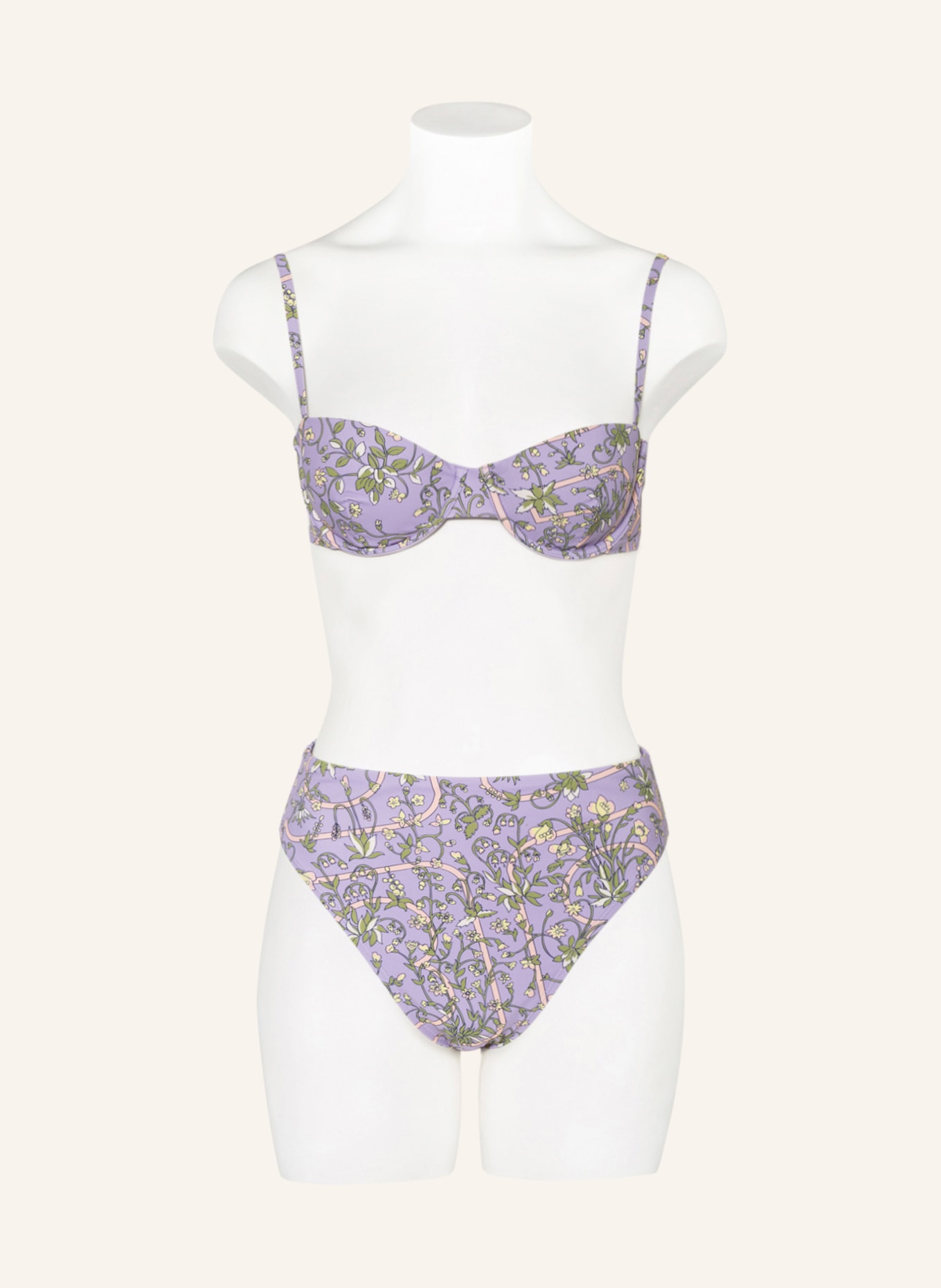 TORY BURCH Underwired bikini top GARDEN MEDALLION, Color: PURPLE/ GREEN/ NUDE (Image 2)