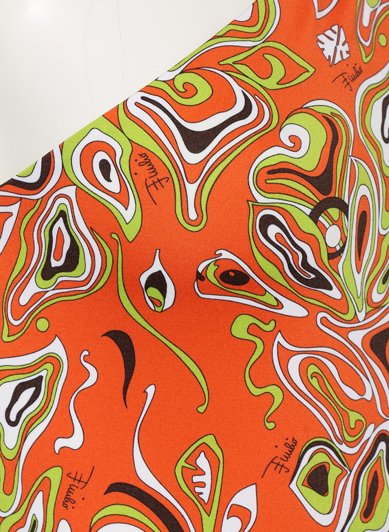 PUCCI One-shoulder swimsuit, Color: ORANGE/ LIGHT GREEN/ WHITE (Image 4)