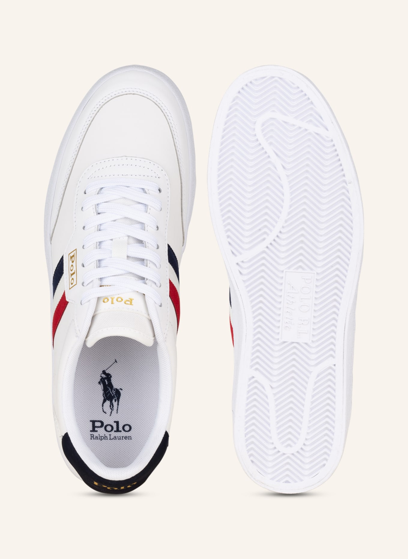 POLO RALPH LAUREN Sneakers, Color: WHITE/ DARK BLUE/ RED (Image 5)