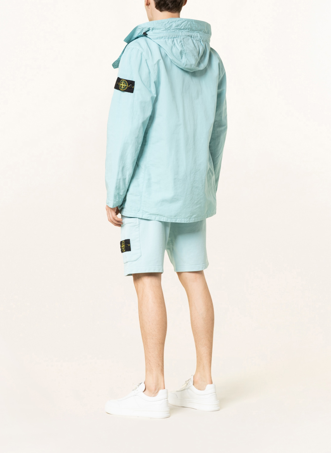 STONE ISLAND Field jacket with linen, Color: LIGHT BLUE (Image 3)