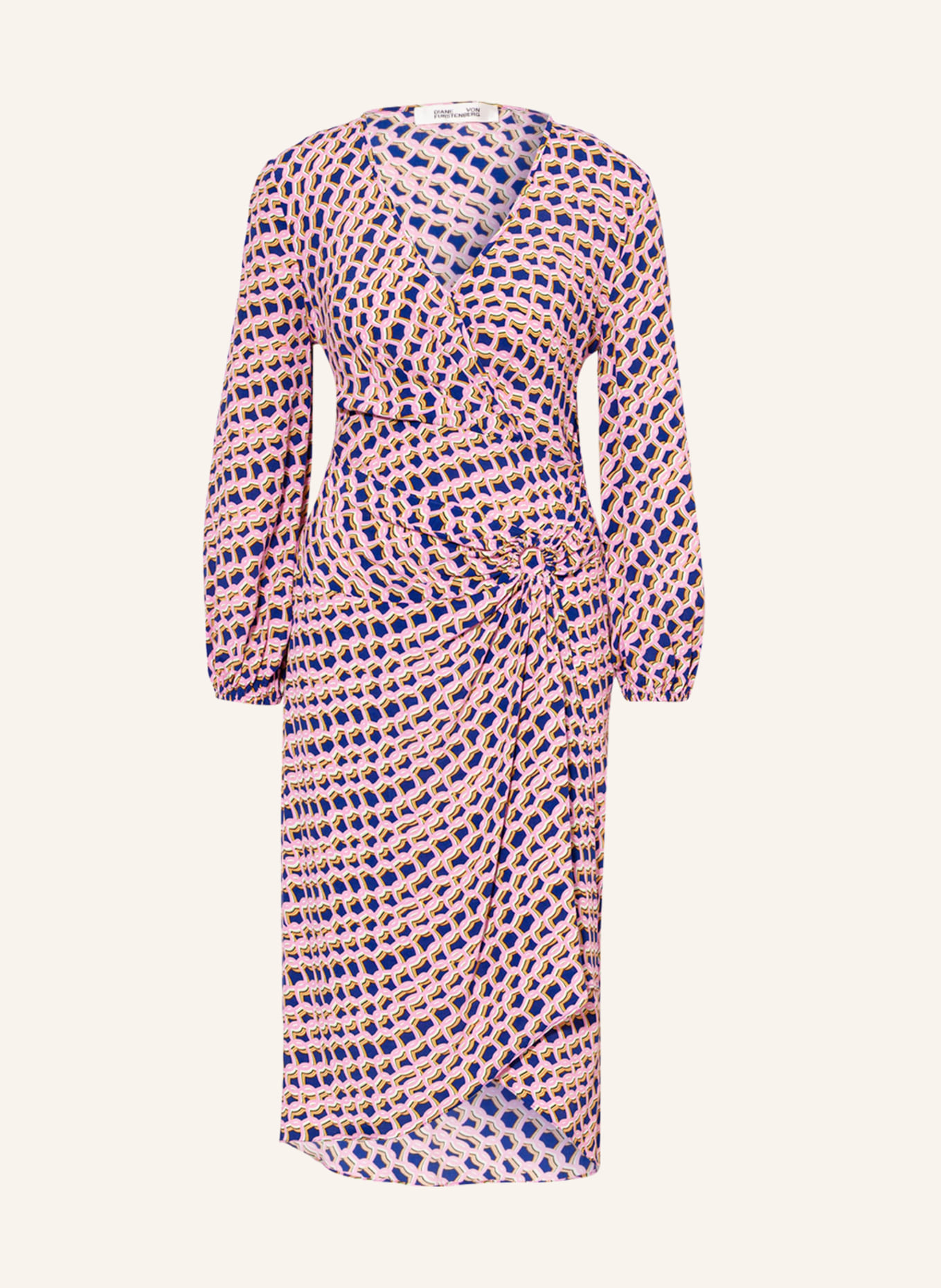 DIANE VON FURSTENBERG Dress DRACO in wrap look, Color: PINK/ BLUE/ NEON GREEN (Image 1)