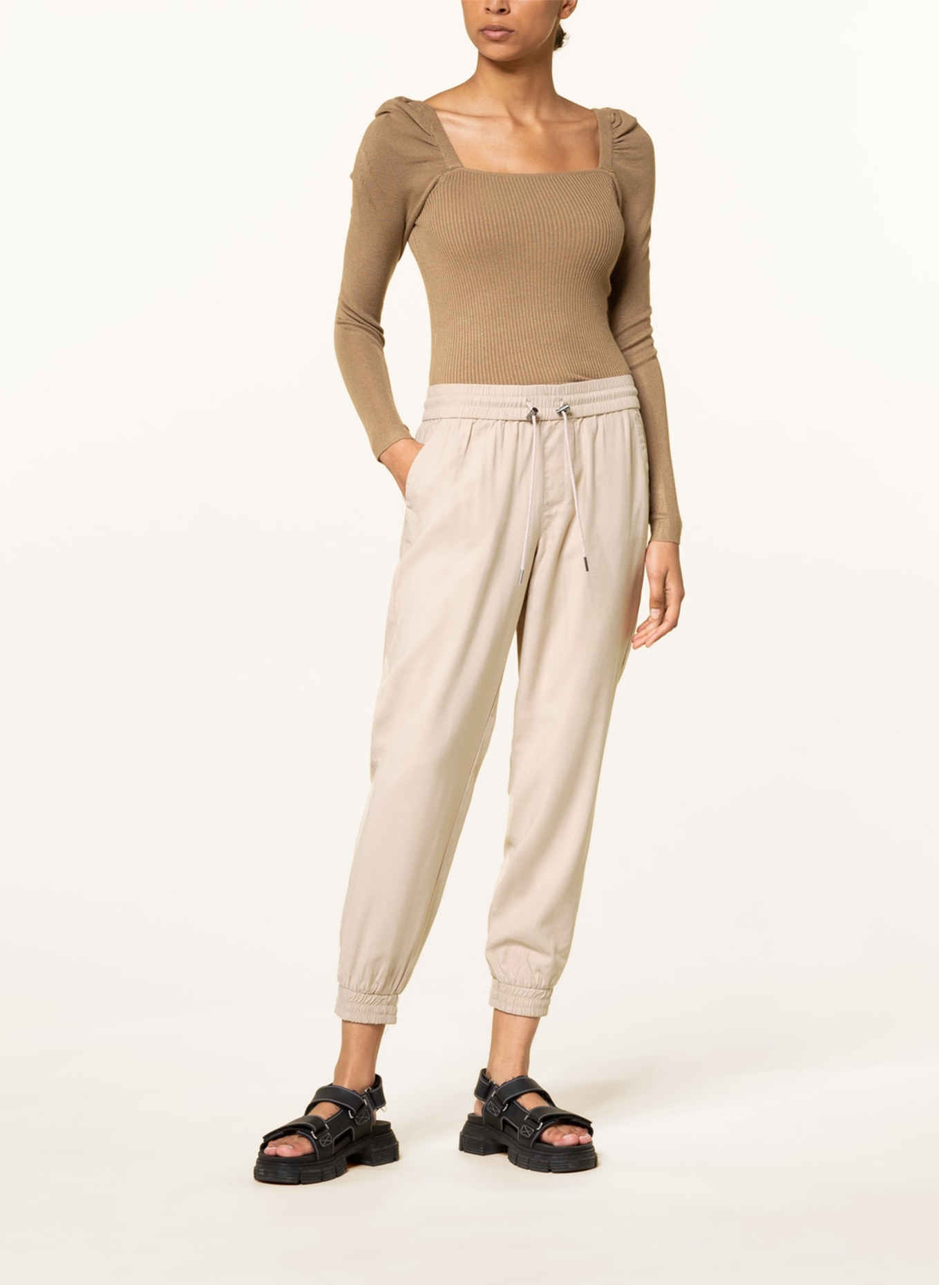ONLY 7/8 trousers in jogger style , Color: BEIGE (Image 2)